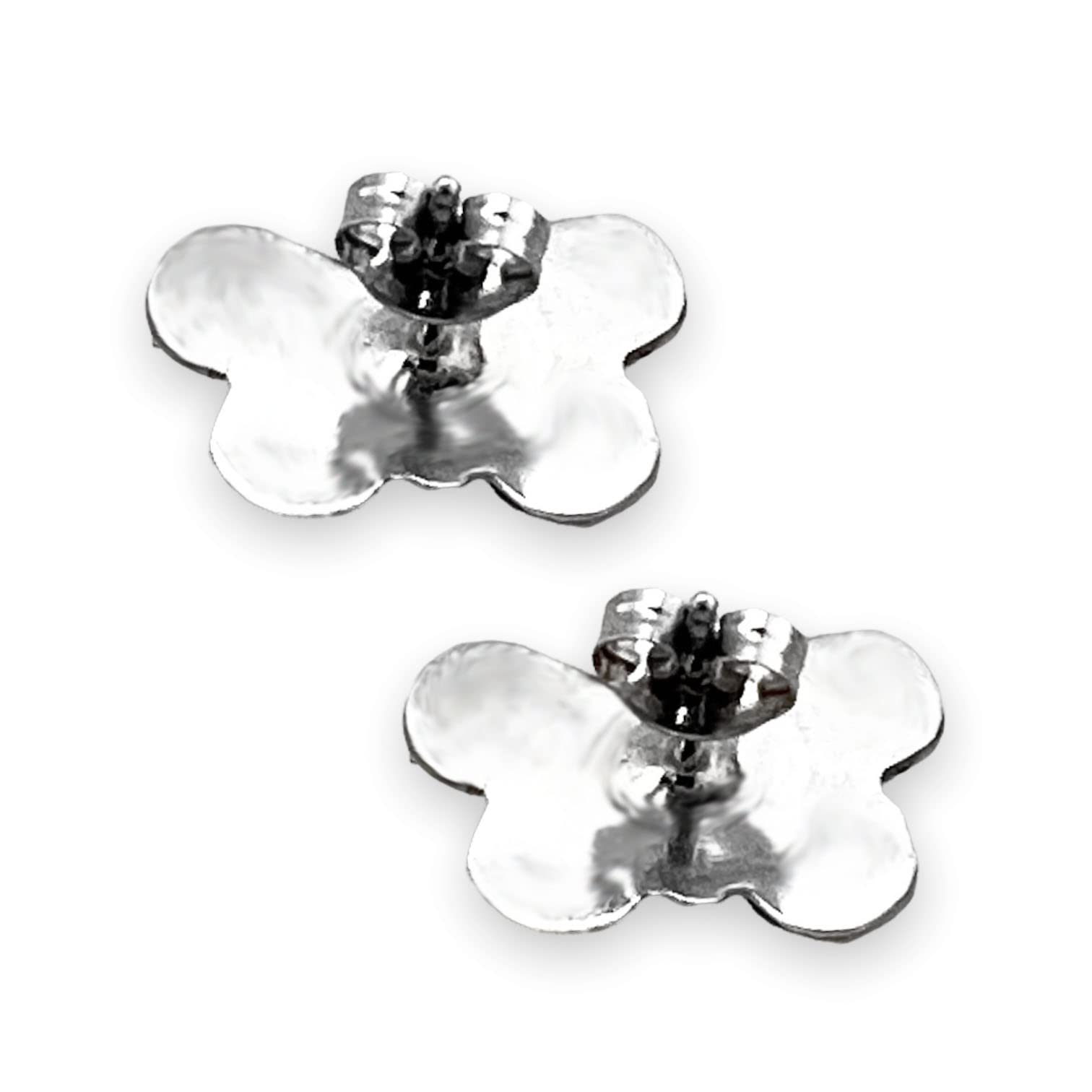 Authentic Coral Butterfly Stud Earrings - 925 Sterling Silver Handmade Jewelry | Native American Artisan Crafted in New Mexico USA | Nickel-Free Post Earrings for Women | Perfect for Weddings, Parties & Everyday Wear