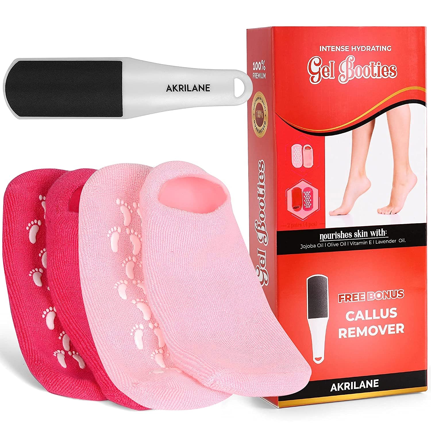 Moisturizing Gel Socks for Dry Cracked Feet & Heels | Vitamin-Enriched Spa Foot Care Socks with Hydrating Oils | Soft Pedicure Socks for Women (2 Pairs) | Perfect for Night Treatment, Home Spa & Winter Foot Care