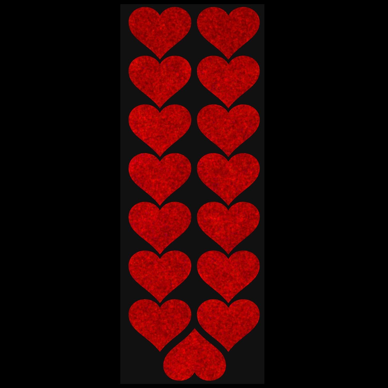LiteMark 1.5 Inch Reflective Heart Stickers - Waterproof Vinyl Decals for Laptops, Phones, Cars & DIY Crafts - Perfect for Valentine's Gifts, Couple Accessories & Personalizing Devices