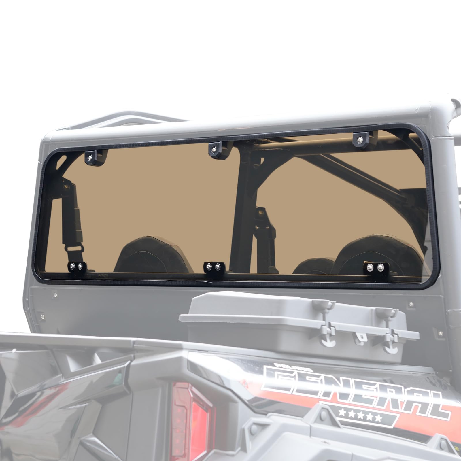 Dark Tinted Rear Windshield for 2016-2024 Polaris General 1000 & XP 1000 Series | Heavy Duty Hard Coated UTV Back Window Panel | Off-Road, Hunting & Trail Riding Accessory