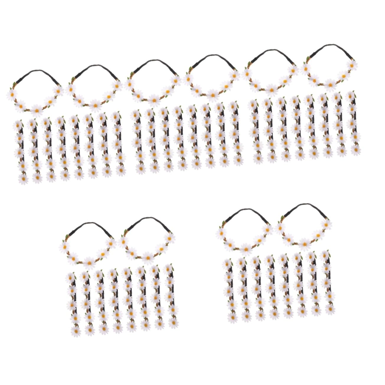 Minkissy 50 Pcs Sunflower Hair Bands for Women & Kids - Festival Headwear & Travel Accessories