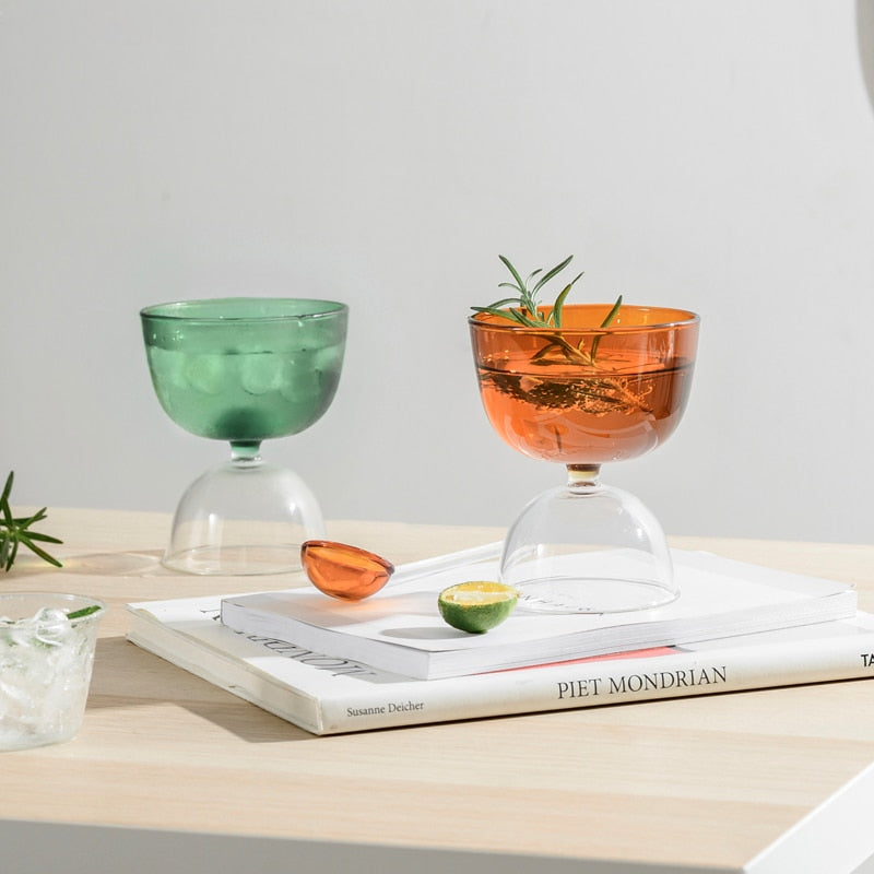 Elegant Coco Hourglass Cocktail Glass Set - Unique Shaped Martini Glasses for Parties, Bars & Home Entertaining - Perfect for Mojitos, Margaritas & Champagne Cocktails