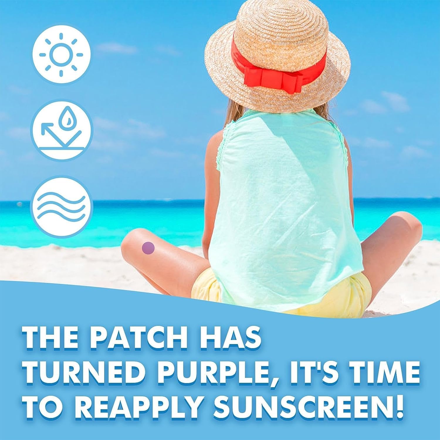 48Pcs UV Sunscreen Stickers - Waterproof UV Detection Patches for Sun Cream Reapplication, UV Reminder Stickers for Adults & Facial Sunscreen Use - Perfect for Beach, Swimming & Outdoor Activities