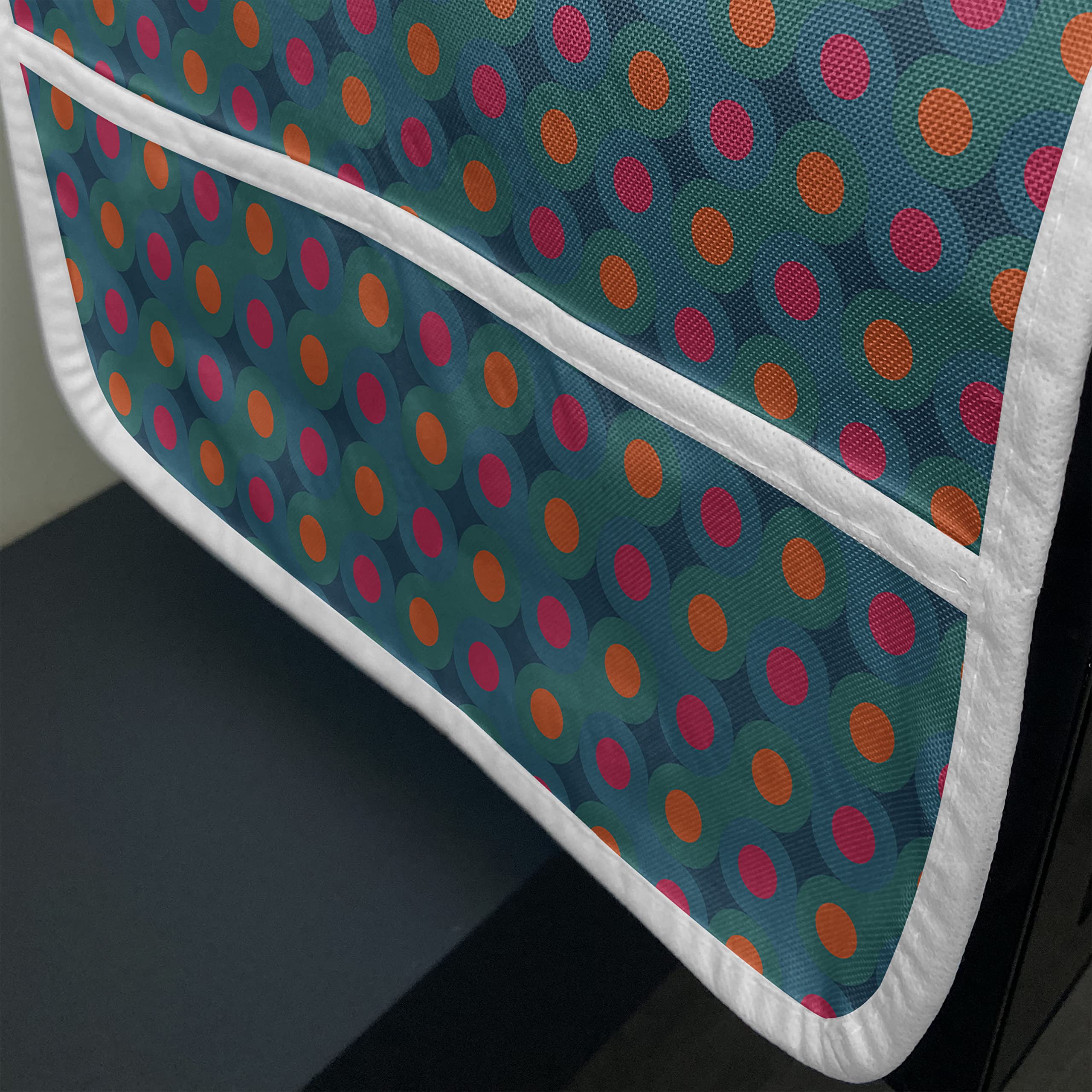 Ambesonne Waterproof Microwave Cover - Polka Dot Design, Retro Style Kitchen Organizer with Pockets, 36