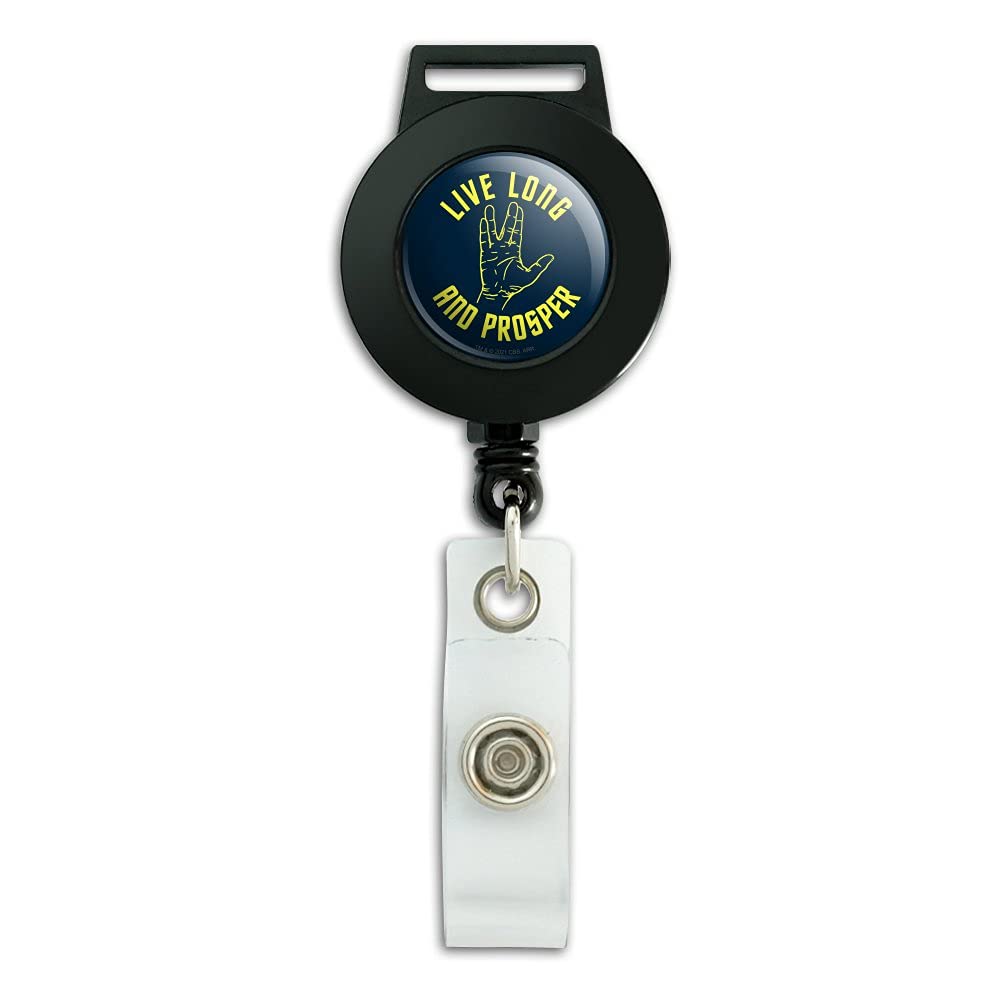 Star Trek Live Long and Prosper Retractable Badge Reel with ID Card Holder - Perfect for Work, Conventions & Sci-Fi Fans
