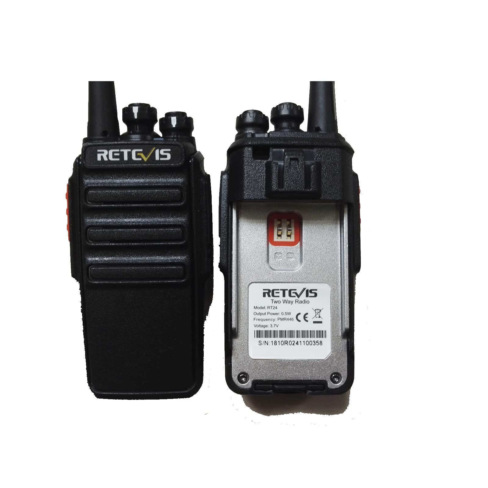 Retevis RT24 2-Way Radio Walkie Talkies - Long Range PMR446 with Loud Audio, 16 Channels & 10-Hour Battery Life - Rechargeable with USB Charging Base & 6 Earpieces (6 Pack) - Ideal for School, Retail Store, Construction & Outdoor Activities