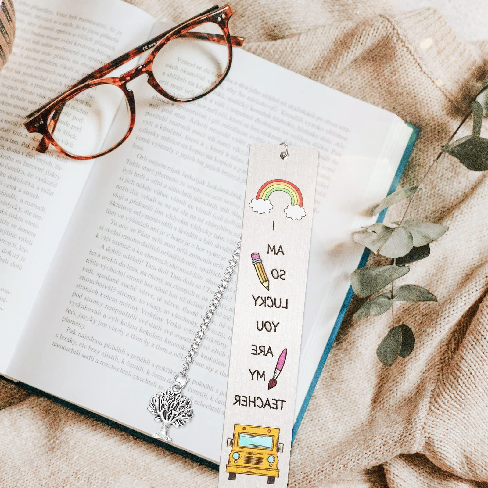 4 Pcs Vintage Metal Teacher Bookmark Gifts for Birthday, Graduation & Retirement - School & Office Supplies