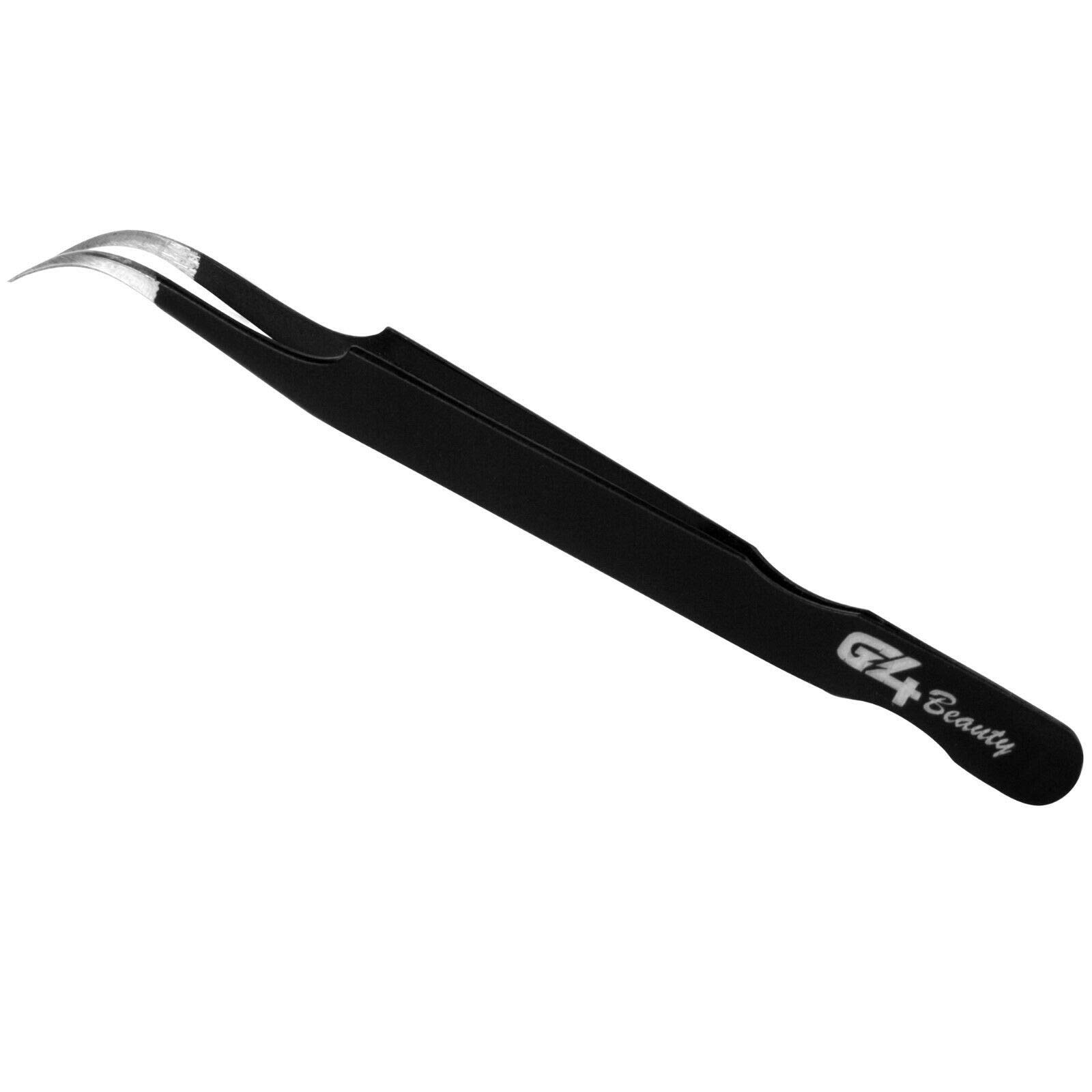 G4 Vision Professional Lash Tweezers Set - Straight & Curved Stainless Steel Eyelash Extension Tweezers (2-Pack) for Precise False Eyelash Application - Perfect for Salon, Home Use & Professional Makeup Artists