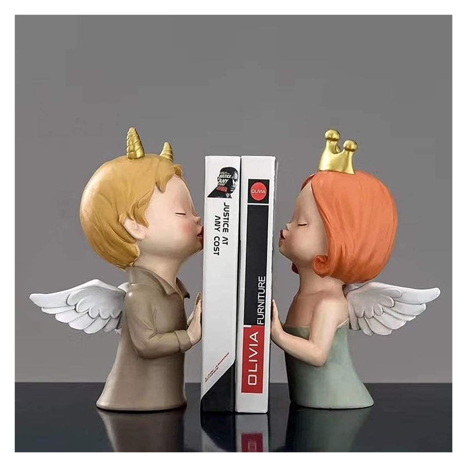 Heavy Duty Angel Bookends - Decorative Book Holders for Books, Binders & More - Perfect for Kids, Office, School, Library & Bedroom - Durable Book Stoppers to Organize Your Space