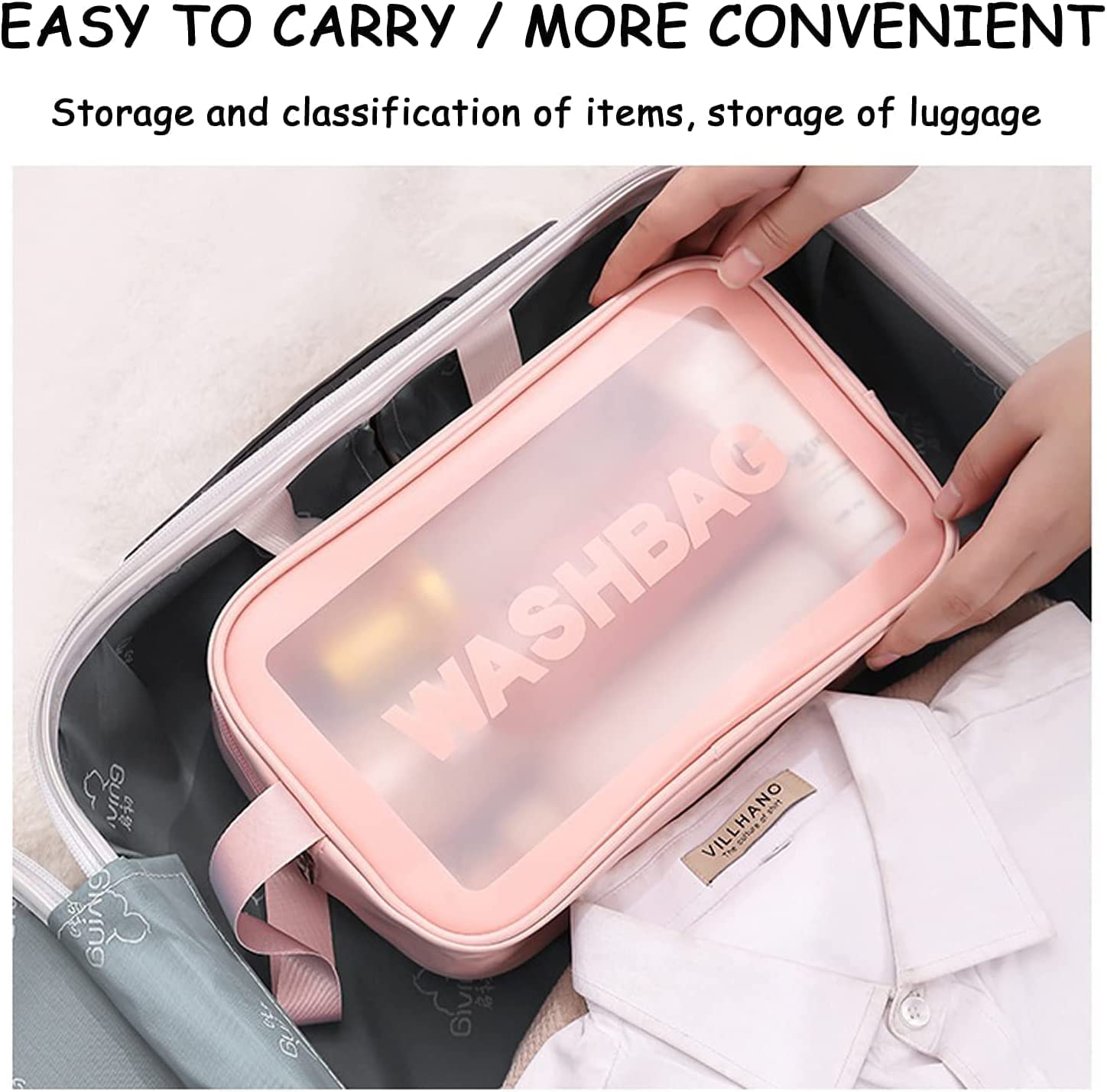 GBEX 3-Piece Waterproof Makeup Bag Set - Portable PVC Transparent Cosmetic Organizer for Women - Travel Toiletry Bags with Multiple Sizes & Styles [Ideal for Travel, Gym, and Daily Makeup Storage]