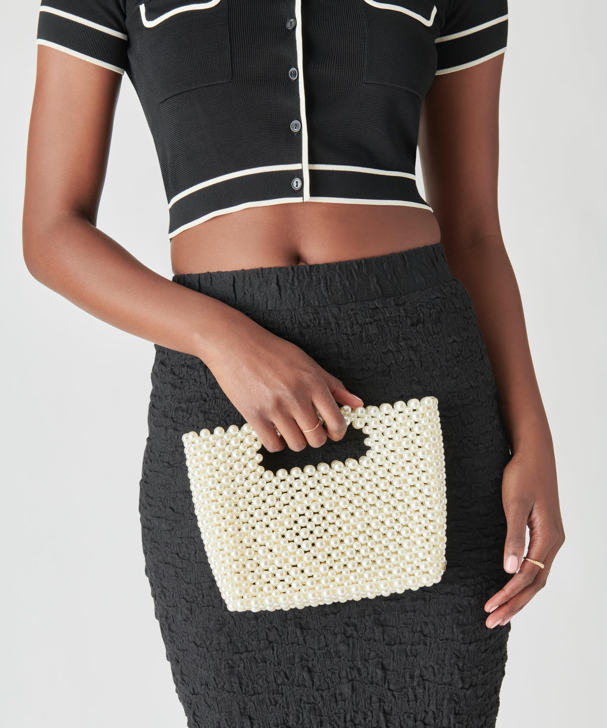 Dolce Vita Linzy Pearl Handbag - Stylish Women's Shoulder Bag for Evening Parties, Weddings & Special Occasions