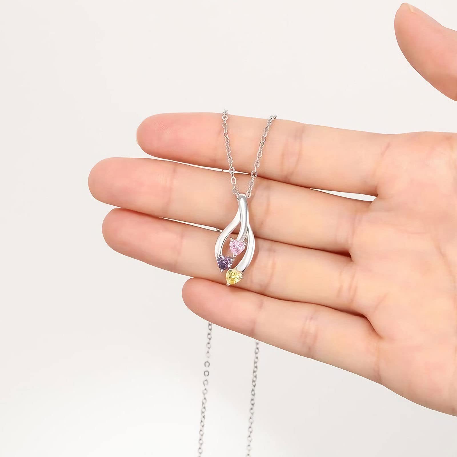 Personalized 3-Stone Birthstone Infinity Necklace - Custom Engraved Name in 925 Sterling Silver | Thoughtful Gift for Mom, Sister, Daughter & Grandma | Perfect for Anniversaries, Birthdays & Mother's Day Jewelry