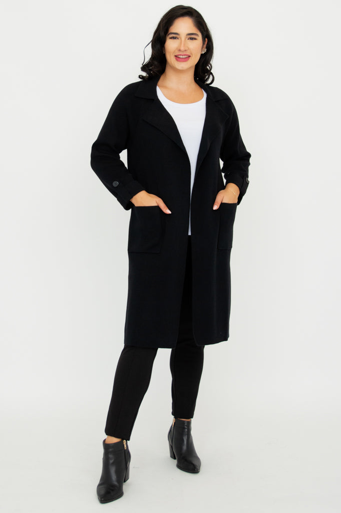 Delaney Black Cotton Jacket for Women - Lightweight Casual Outerwear for Fall & Spring | Perfect for Work, Travel, and Everyday Wear