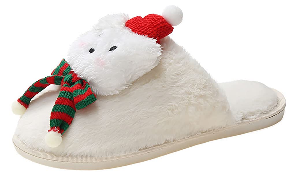 Women's Memory Foam Winter Slippers - Non-Slip Indoor/Outdoor House Shoes with Cozy Christmas Design for Couples | Perfect for Home, Office & Holiday Gifts