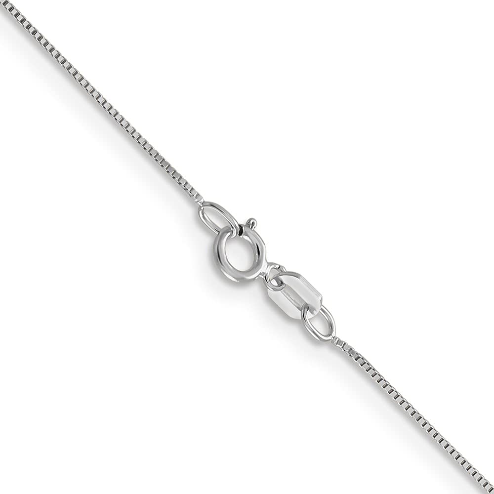 10K White Gold Box Chain Necklace - 14 Inches, 0.5mm Width - Elegant Jewelry for Women, Perfect for Layering, Gifts & Everyday Wear