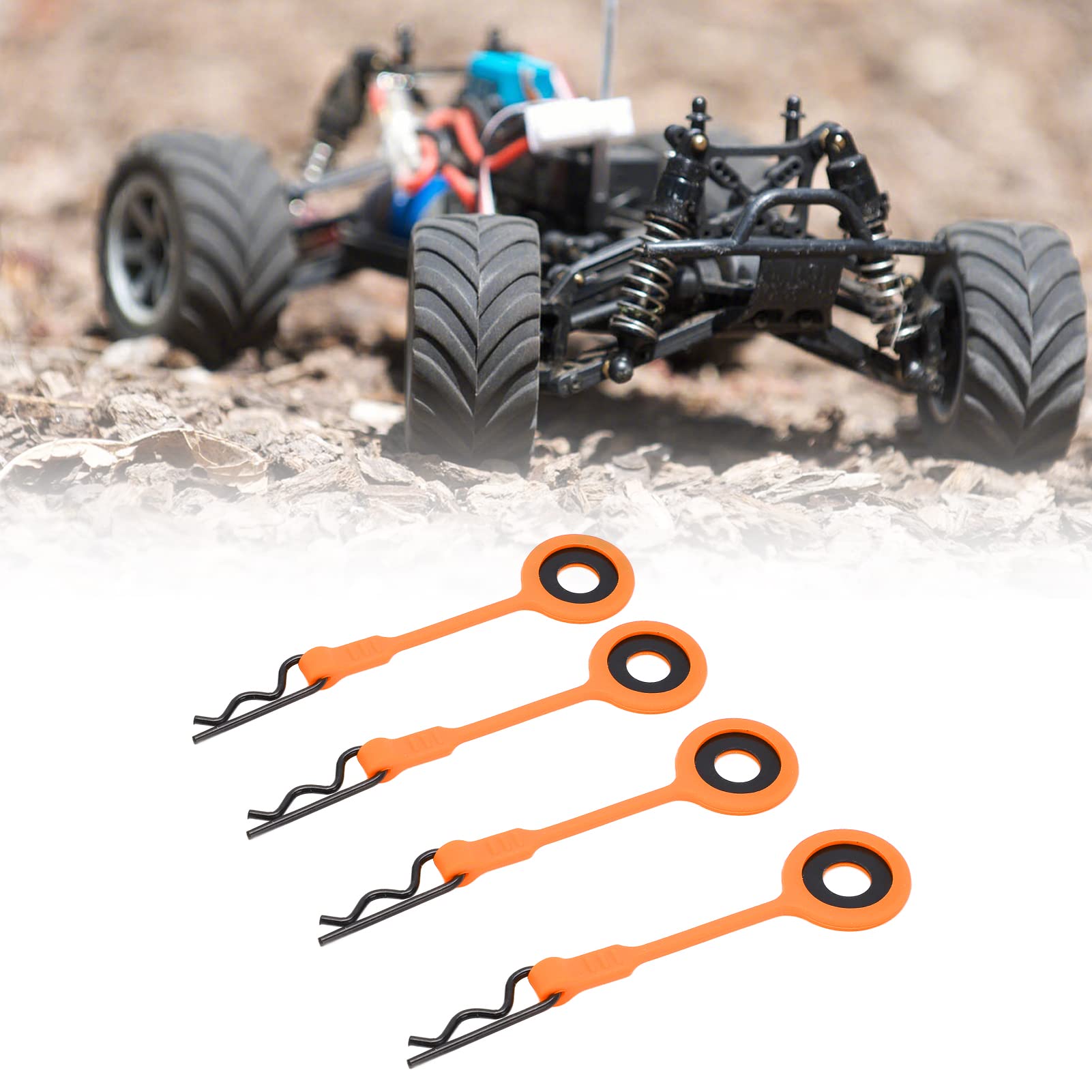 Dilwe 4PCS Universal 1/10 RC Car Shell Body Fixed Clips - Orange Upgrade Replacement Parts for RC Model Cars | Perfect for Off-Road Racing & RC Car Maintenance