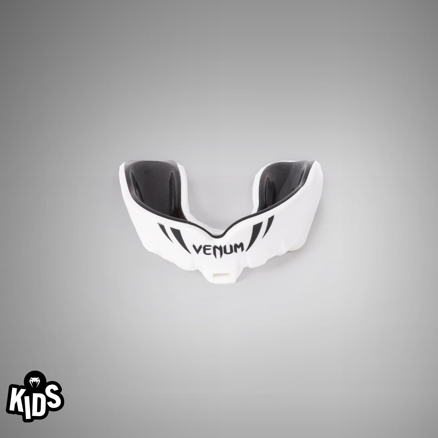 Venum Kids Challenger Mouthguard - Youth Sports Mouth Guard for Boxing, MMA & Martial Arts - Strap/Strapless Design - White & Black Colors - Perfect for Training & Competition Protection