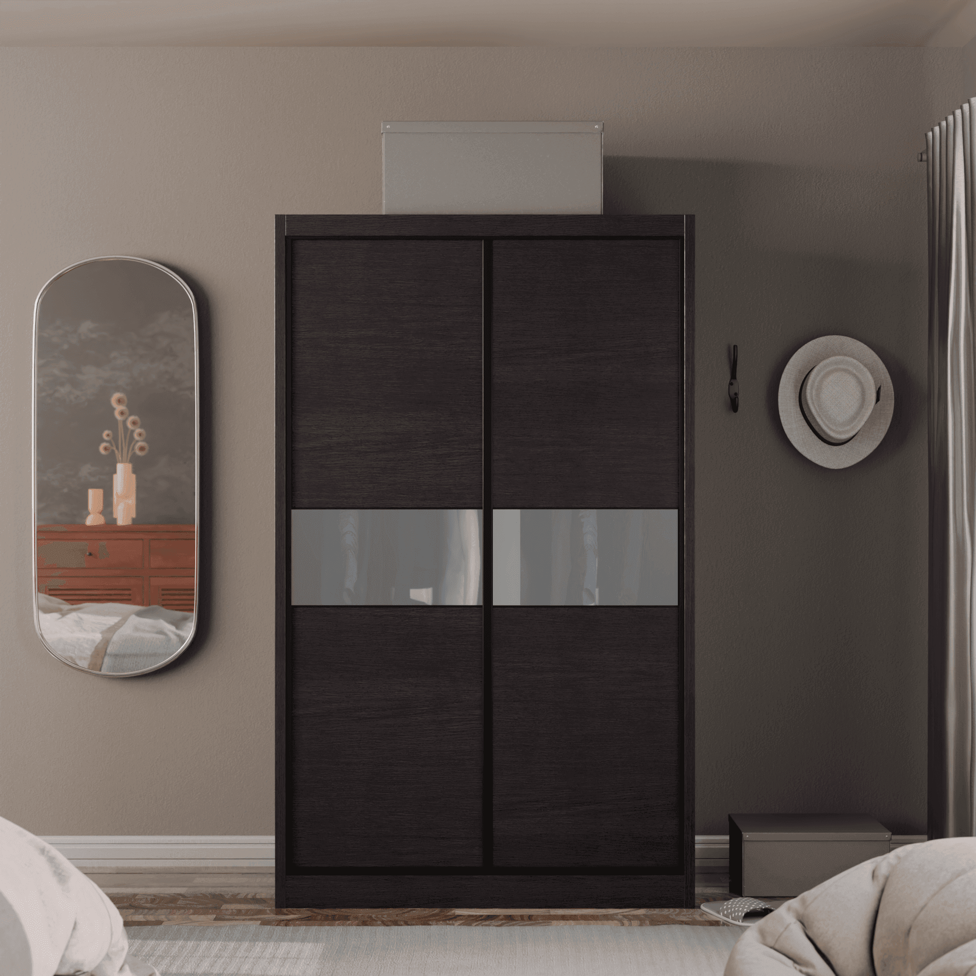 Helene Modular Wardrobe with Frosted Glass Doors - Customizable Closet Storage System for Bedroom, Walk-in Closet & Dressing Room Organization