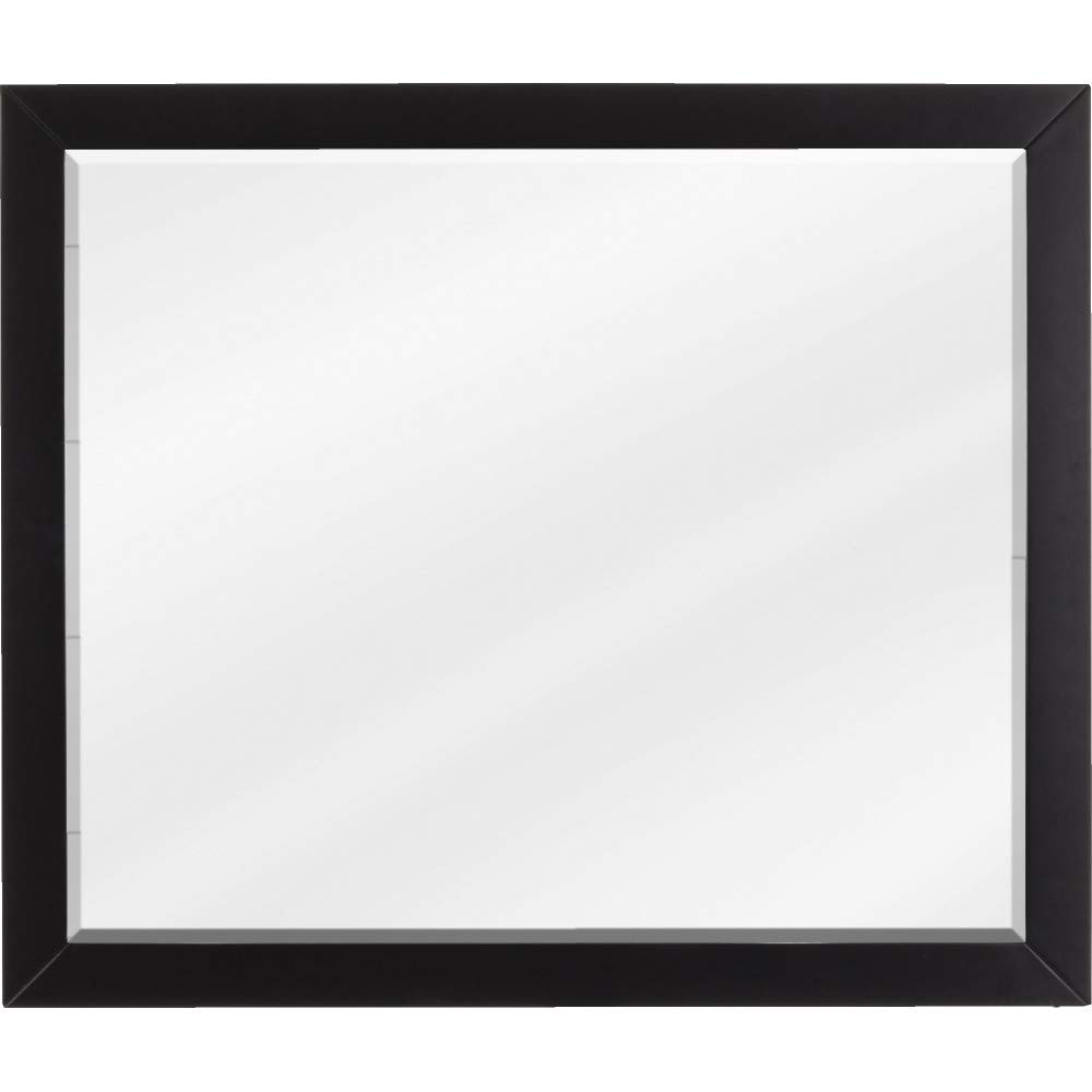 Jeffrey Alexander 33 Inch Wide Black Cade Wall Mirror - Elegant Bathroom Vanity Mirror for Modern Home Decor, Perfect for Bedroom, Living Room, and Entryway