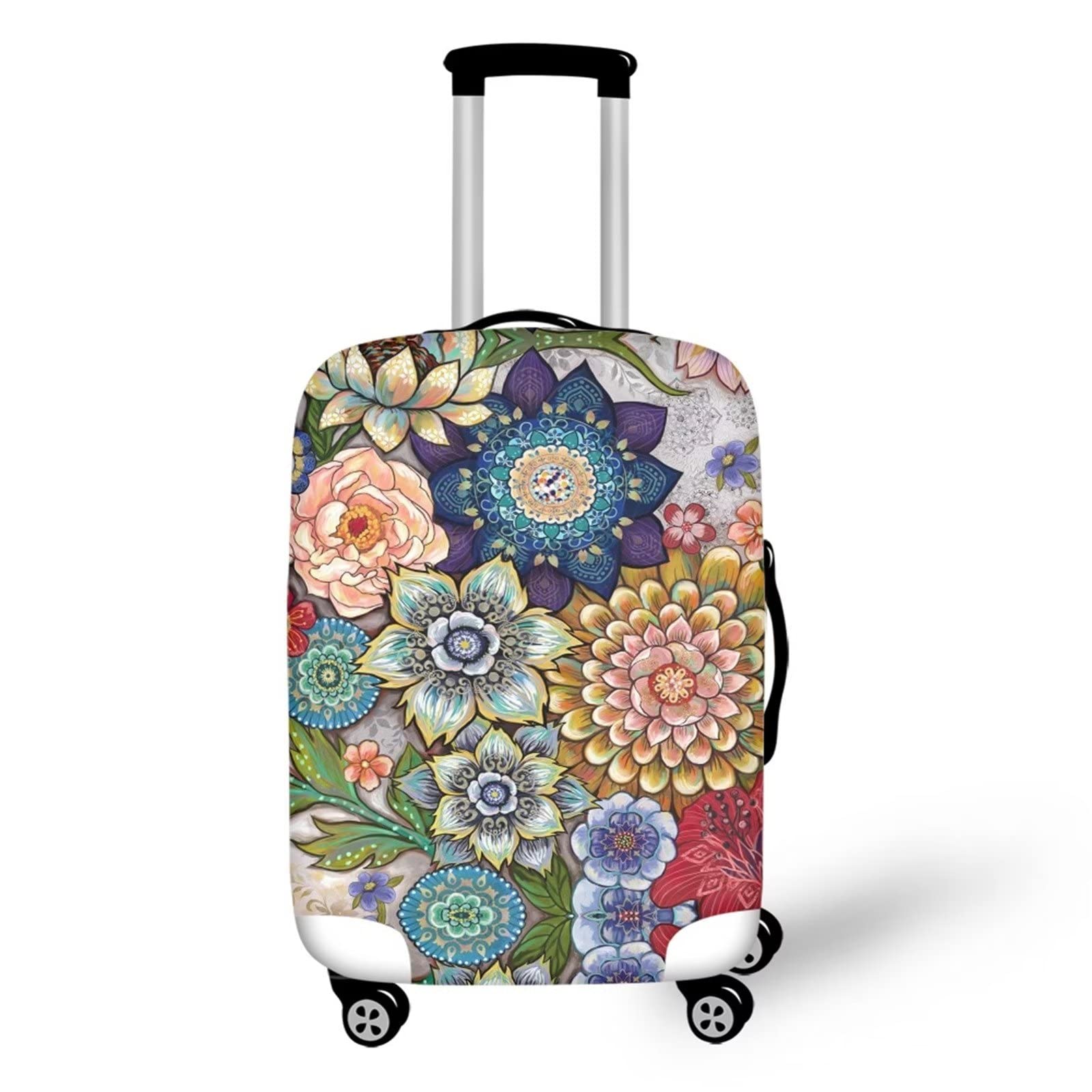 Vintage Floral Luggage Cover for Women - Elastic Anti-Scratch Dustproof Suitcase Protector Fits 29''-32'' Trunk Cases (Size XL) | Perfect for Travel, Airplane Trips & Suitcase Decoration