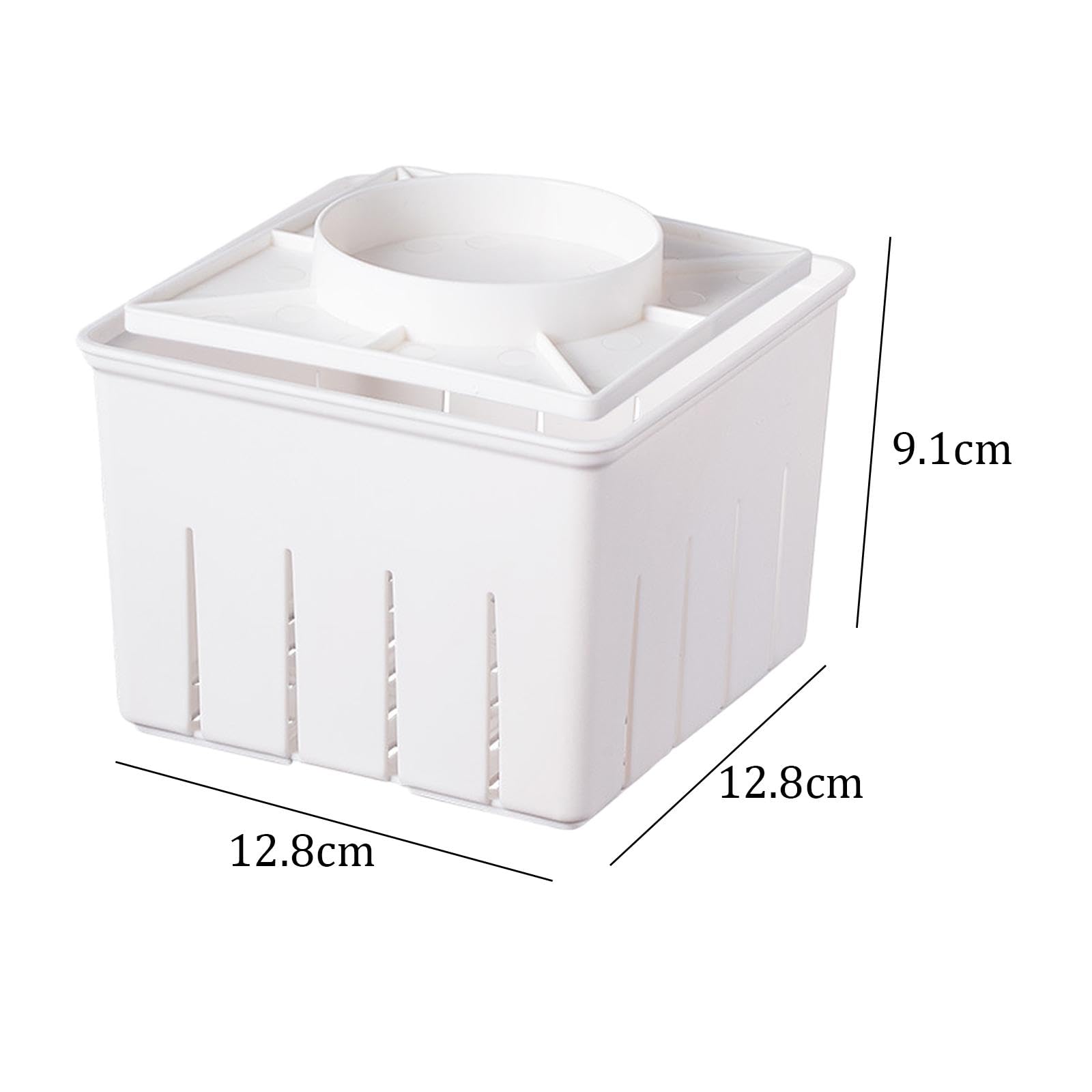 Premium Tofu Press Maker - Stainless Steel Manual Tofu Press for Homemade, DIY Tofu Making (12.8x12.8x9.1cm, White) - Perfect for Kitchen, Vegan Cooking, Meal Prep & Camping Trips