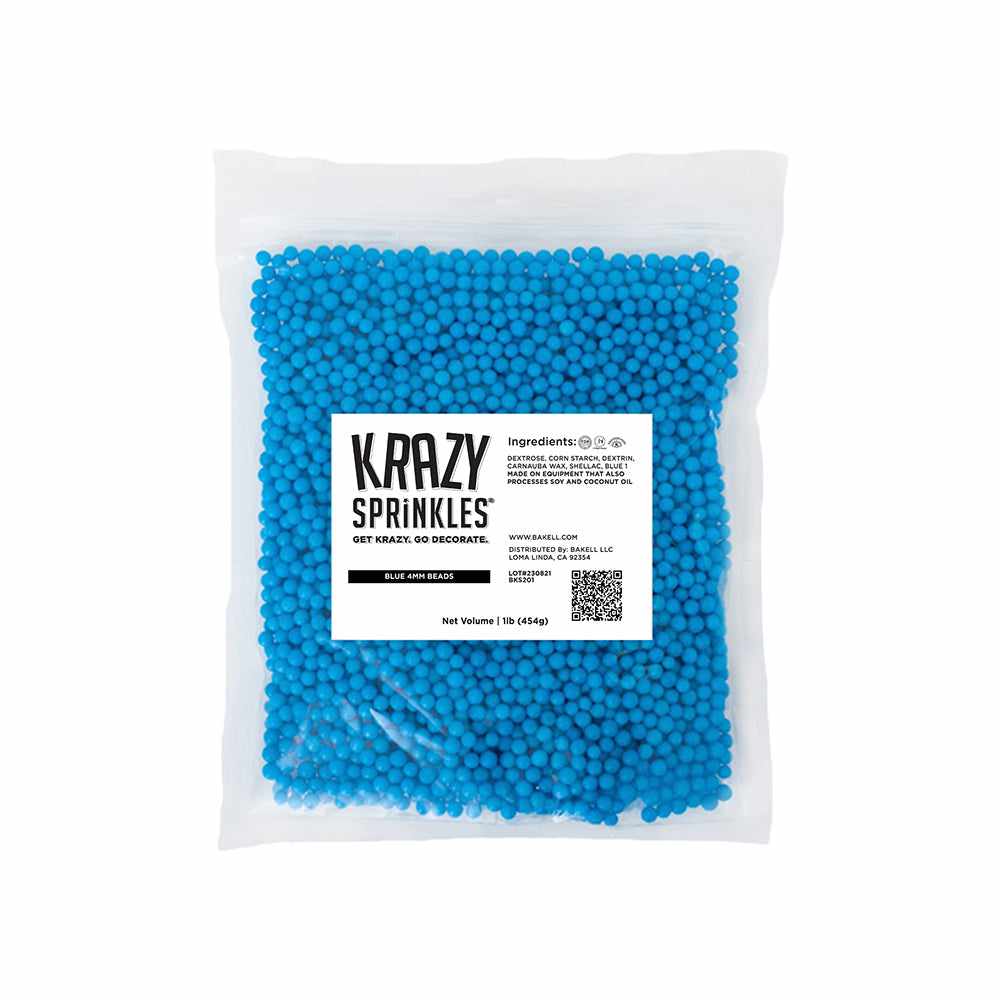 Blue 4mm Beads Sprinkles for Jewelry Making, Cake Decorating & DIY Crafts - Bulk Beading Supplies