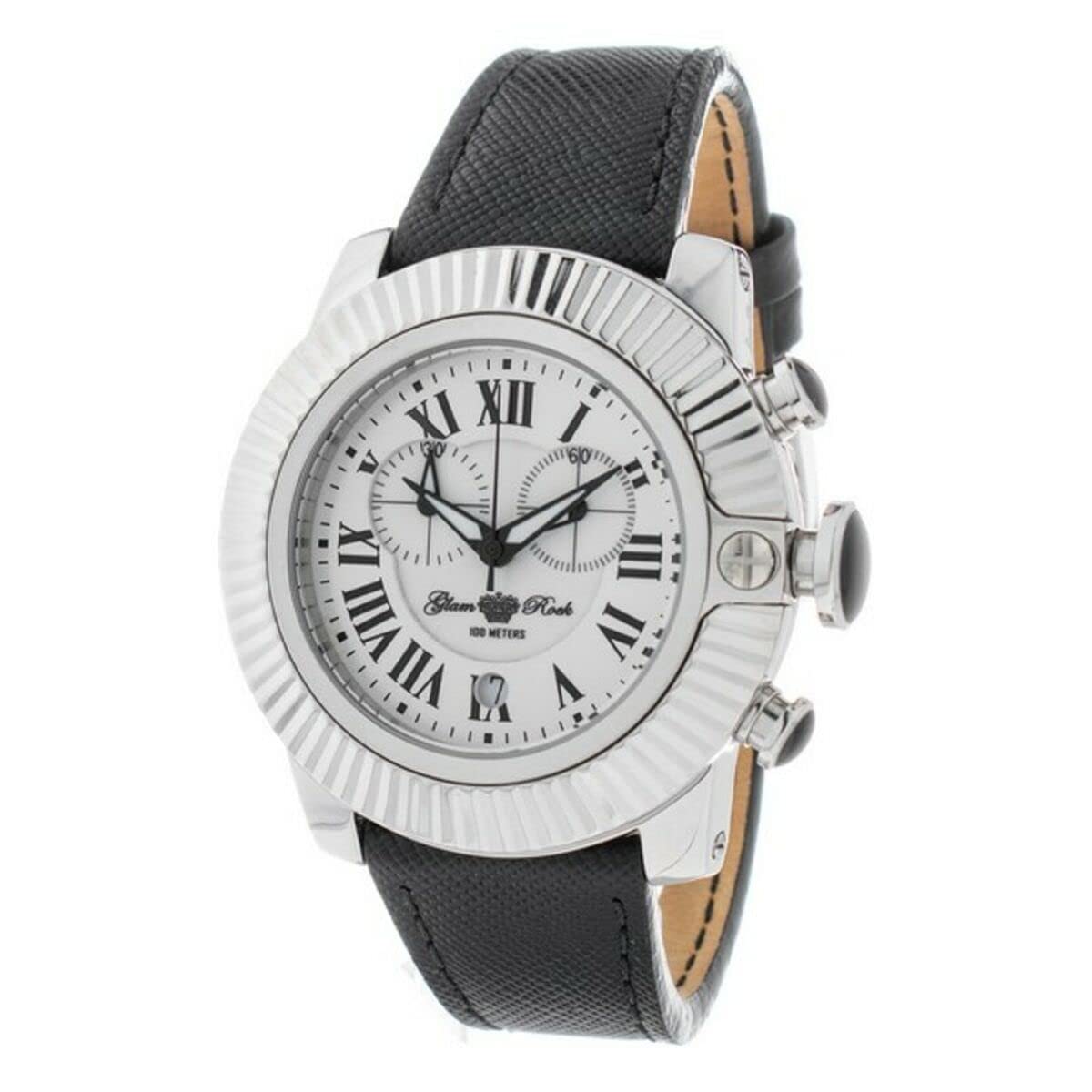 Glam Rock Stainless Steel Watch for Women - White & Black Dial, Water Resistant, Fashion Wristwatch for Casual, Office & Party Wear