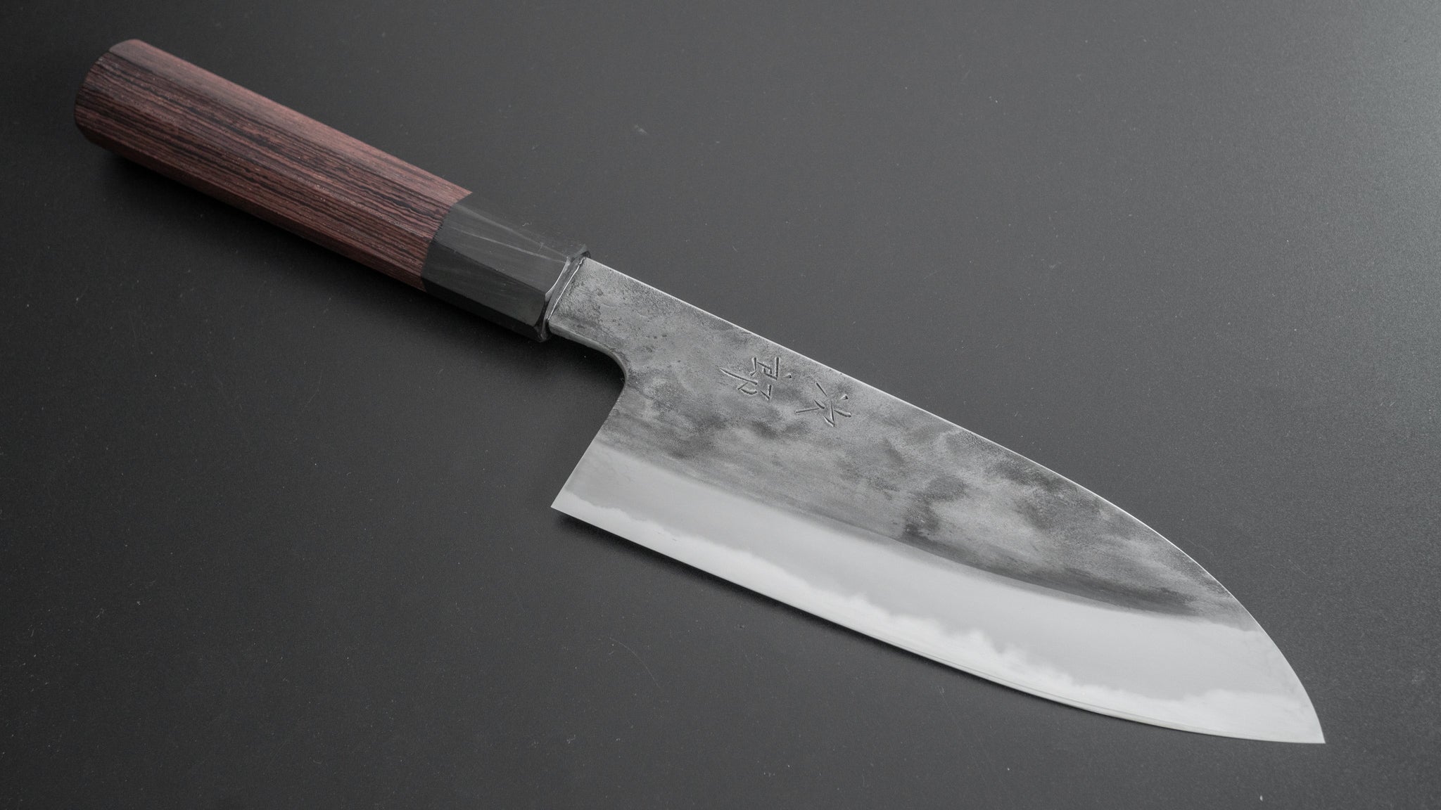 Premium Jiro Tsuchime Wa Santoku Knife 165mm - Japanese Damascus Steel Blade with Taihei Tagayasan Wood Handle (#226) - Perfect for Sushi, Vegetables & Meat Cutting