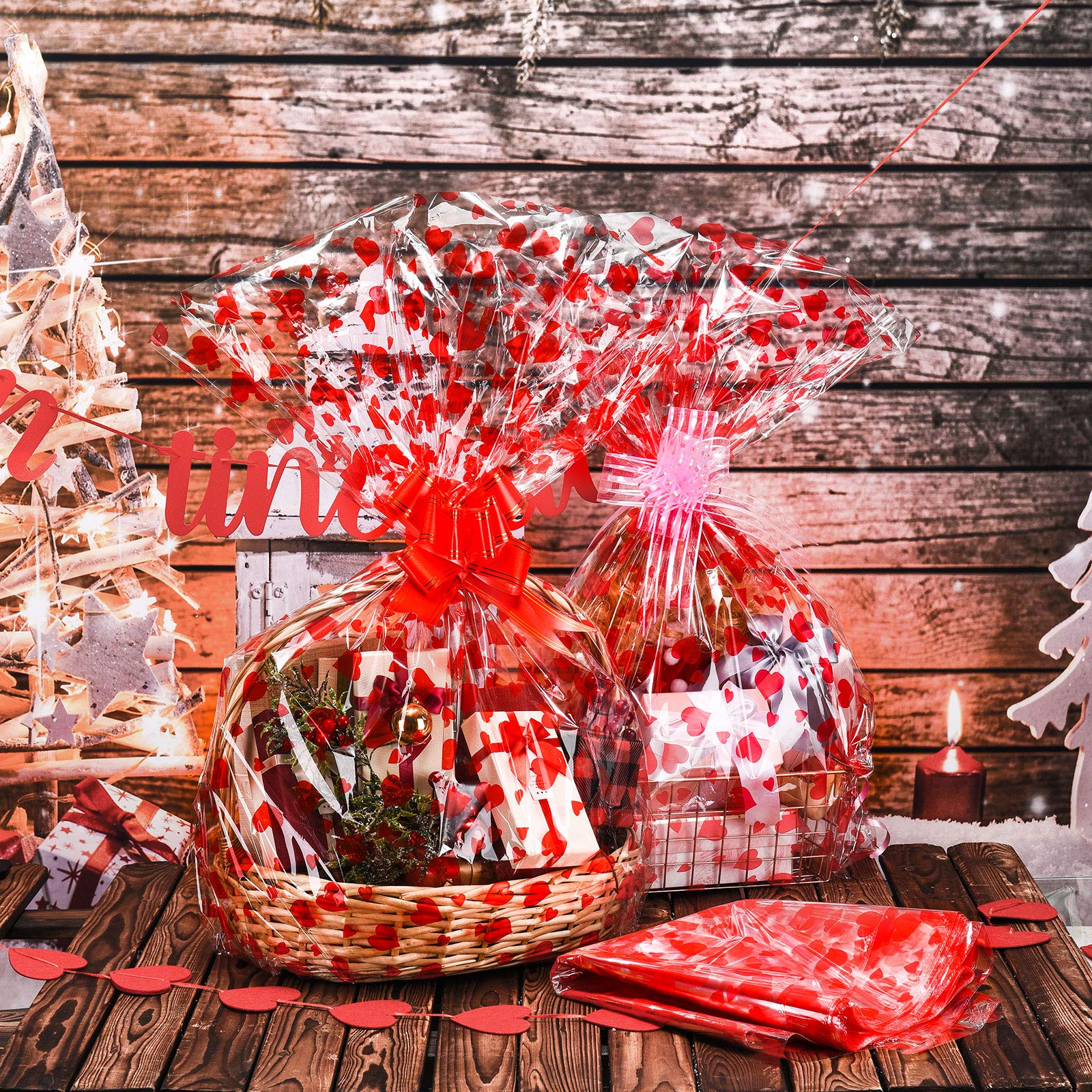 Valentine's Day Cellophane Bags - 20 Pack Large 35