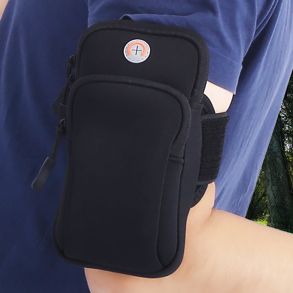 VGEBY Arm Pouch for Running & Outdoor Sports - Adjustable Armband Phone Holder for iPhone & Android - Lightweight Wrist Pouch for Jogging, Hiking, Gym & Workouts (Black) - Perfect for Hands-Free Exercise & Active Lifestyle