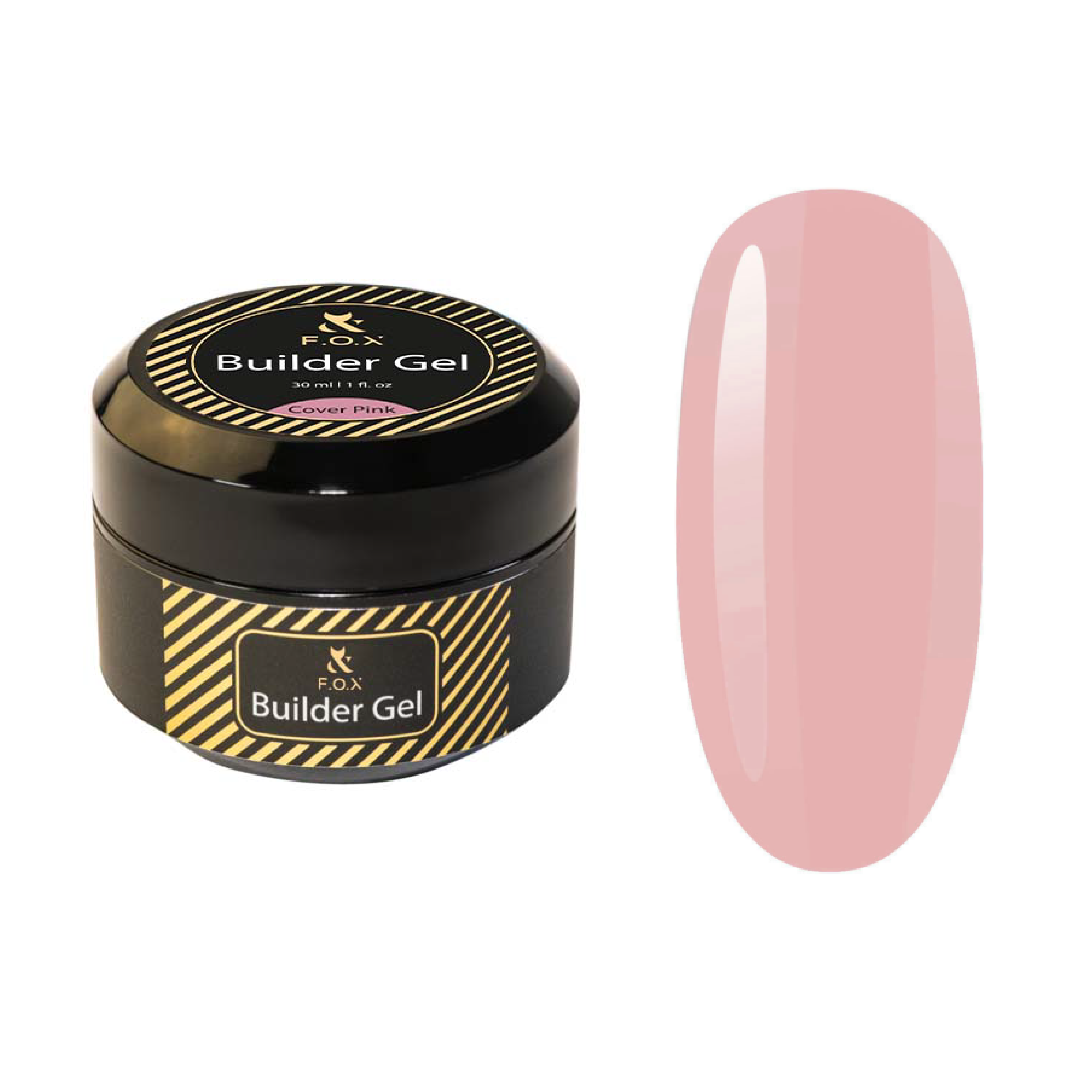 F.O.X Builder Gel Cover Pink - 30ml Nail Extension Gel for Strong & Natural-Looking Nails - Perfect for DIY Manicures & Salon Use