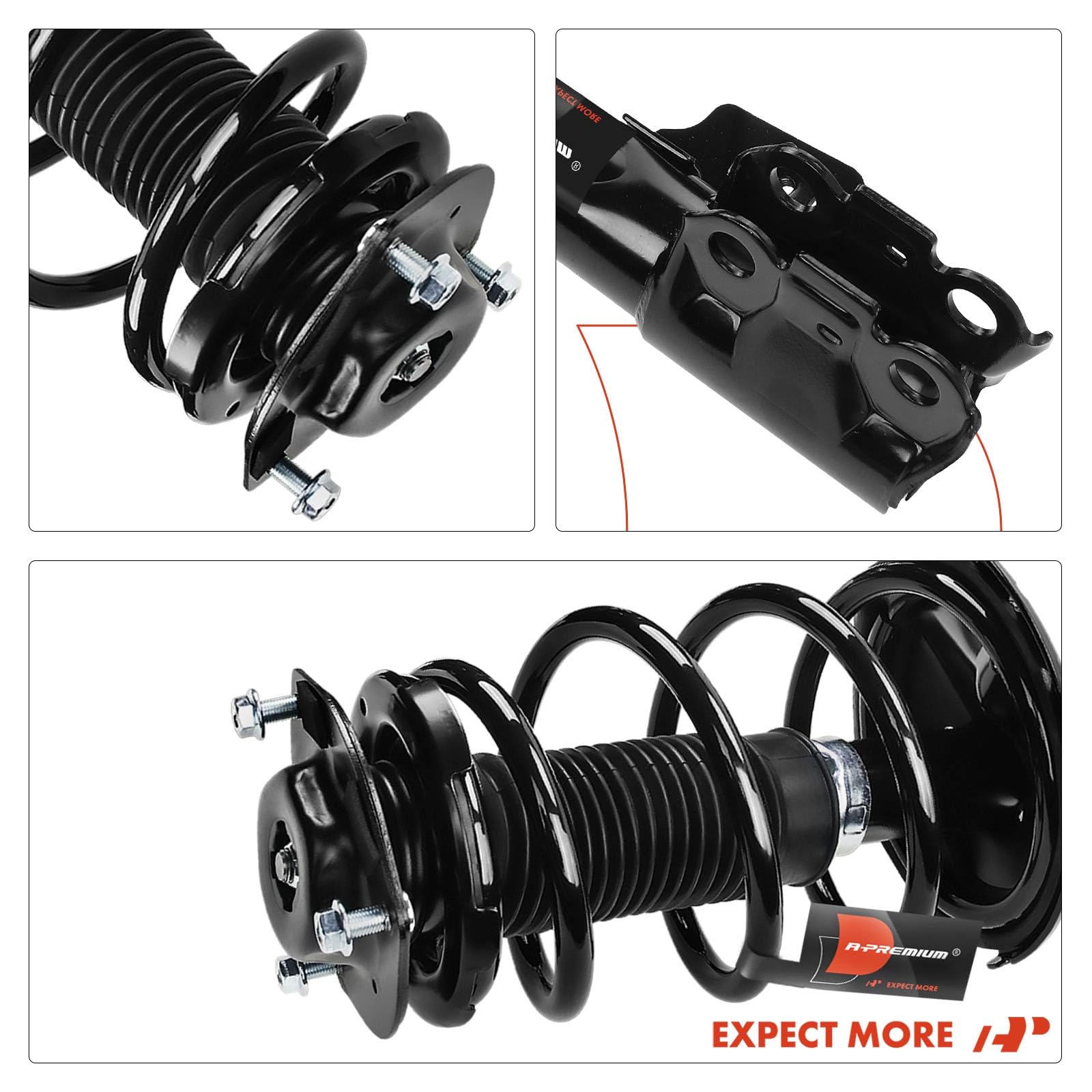 Premium Front Pair (2) Complete Strut & Coil Spring Assembly for Lexus RX330 2004-2006, RX350 2007-2009 & Toyota Highlander 2001-2007 - FWD Front Left & Right Replacement - Perfect for Smooth Ride & Suspension Repair