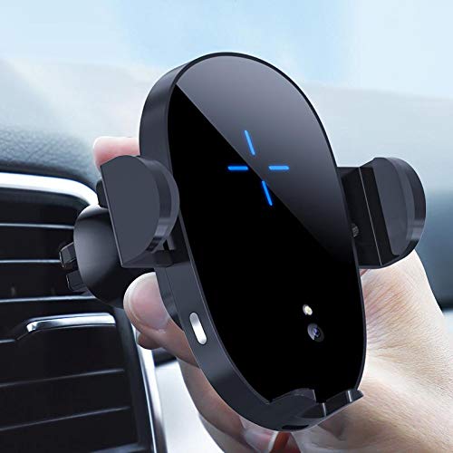 Qi Wireless Car Charger & Auto Mount for LG V60 ThinQ 5G - Fast Charging Air Vent Phone Holder with Secure Grip - Perfect for Commuting, Road Trips & GPS Navigation (Black)