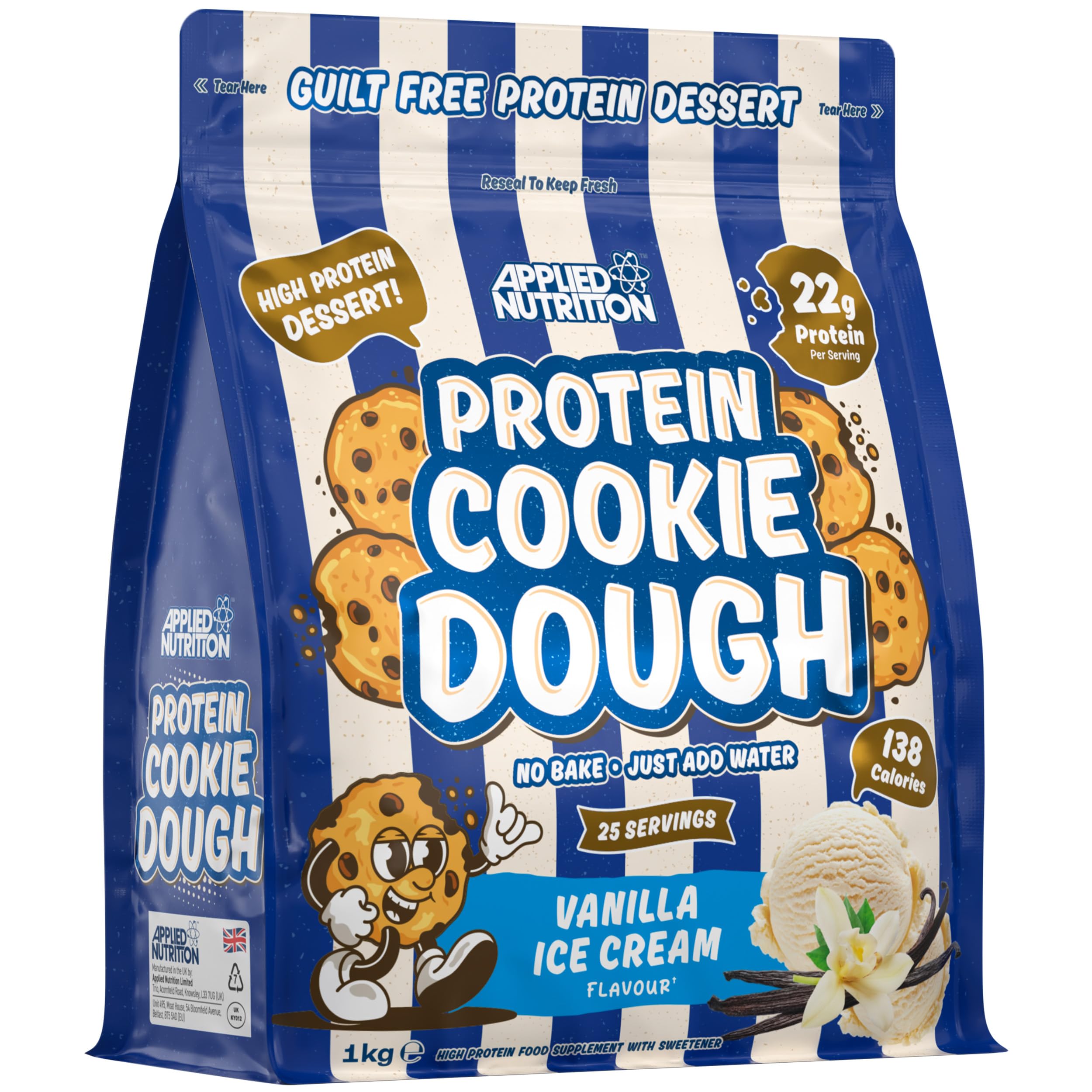 Applied Nutrition Protein Cookie Dough 1kg - High Protein Snack for Fitness & Weight Loss | Perfect for Post-Workout Recovery & Healthy Dessert