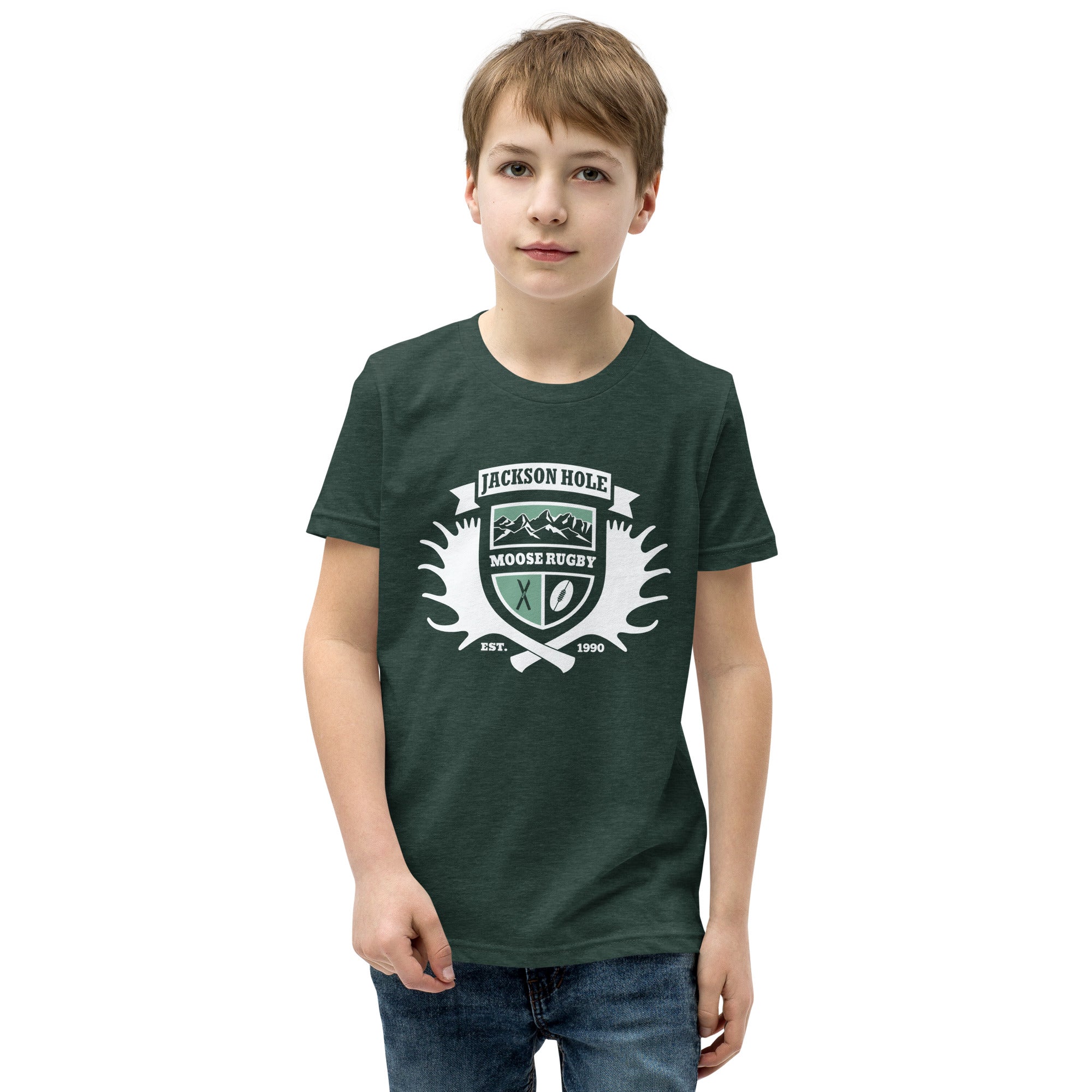 JH Moose Rugby Youth Social Tee - Comfortable Cotton T-Shirt for Boys & Girls - Perfect for Sports, School & Casual Wear