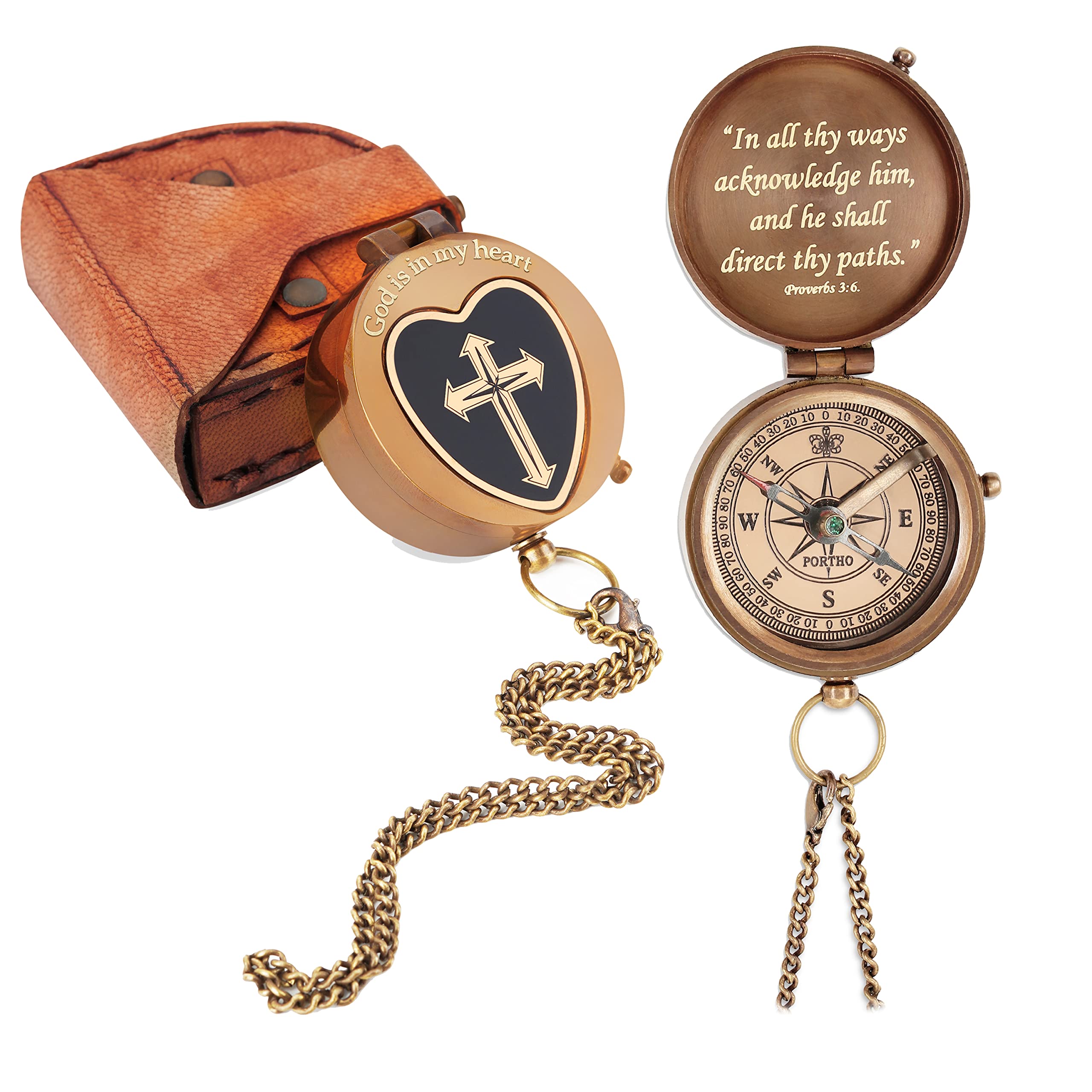 God is in My Heart Compass - Religious Christian Gifts for Men & Teen Boys, Baptism Communion Confirmation Present, Inspirational Catholic Graduation Gift 2024 - Perfect for Church Events, Spiritual Journeys & Faith-Based Celebrations