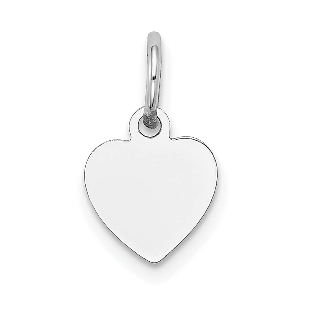 14K White Gold Engravable Heart Charm Necklace - 0.018 Gauge Simple Love Pendant Disc for Women | Elegant Fine Jewelry Gift for Her | Perfect for Anniversaries, Birthdays & Romantic Occasions