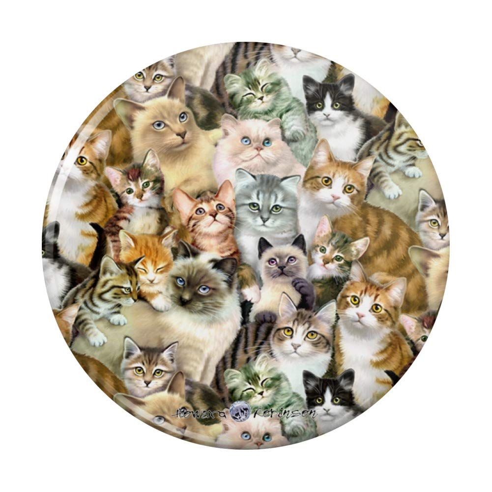 Cute Cats and Kittens Pattern Kitchen Fridge Magnets - Fun Decorative Refrigerator Magnets for Home, Office & Dorm Room Decor