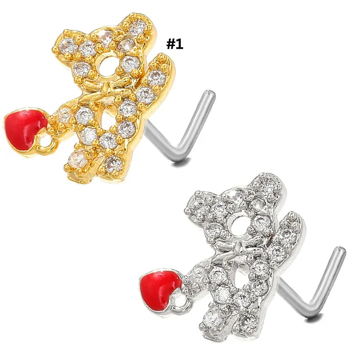 20G Surgical Steel Small Nose Ring L Bend Nose Stud - Hypoallergenic Body Jewelry for Sensitive Skin | Perfect for Daily Wear, Piercing Healing & Fashion Accessories (BD567)