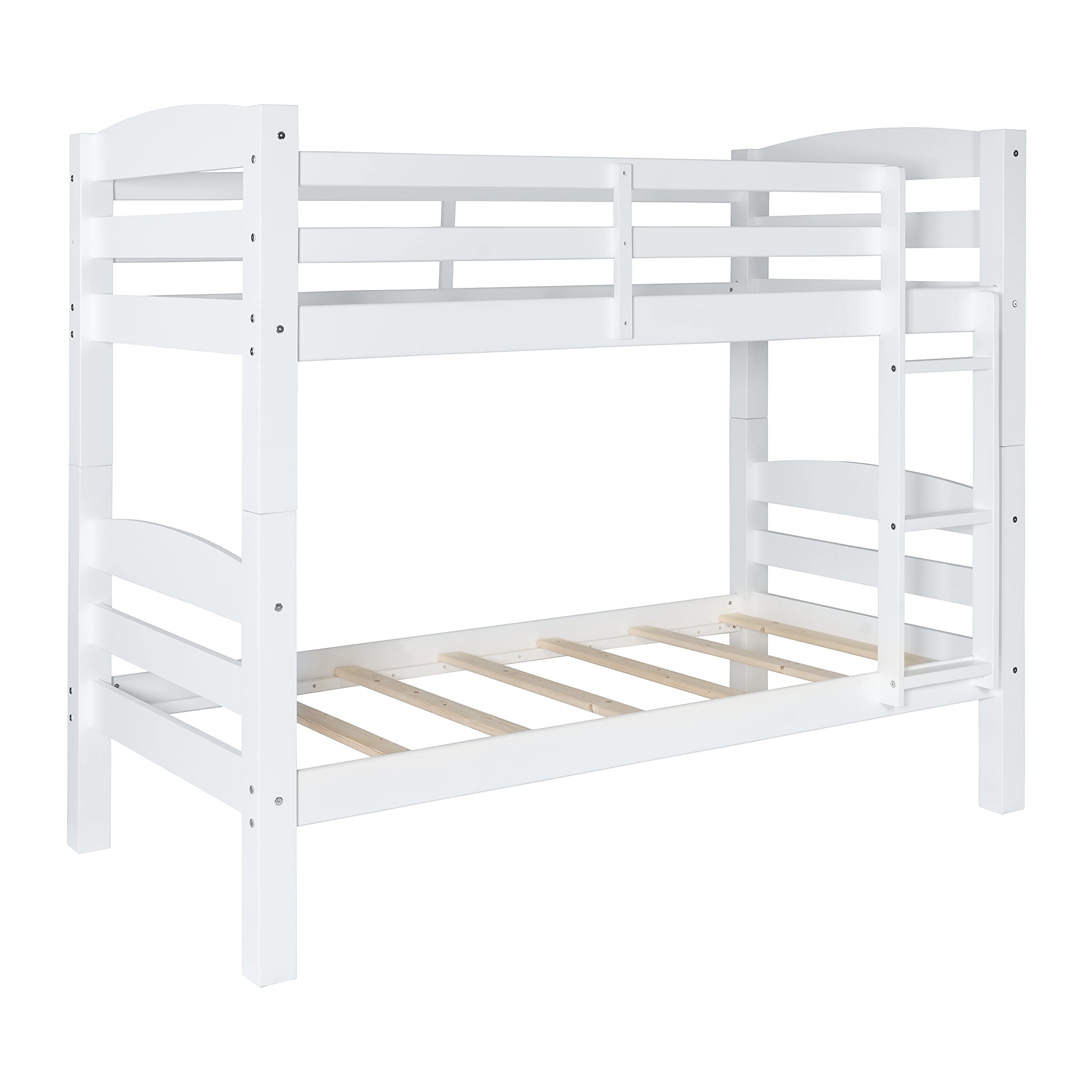 Powell Levi White Twin Over Twin Bunk Bed - Space Saving Kids Bedroom Furniture for Siblings or Sleepovers | Sturdy Wooden Bunk Beds for Small Rooms & Shared Bedrooms
