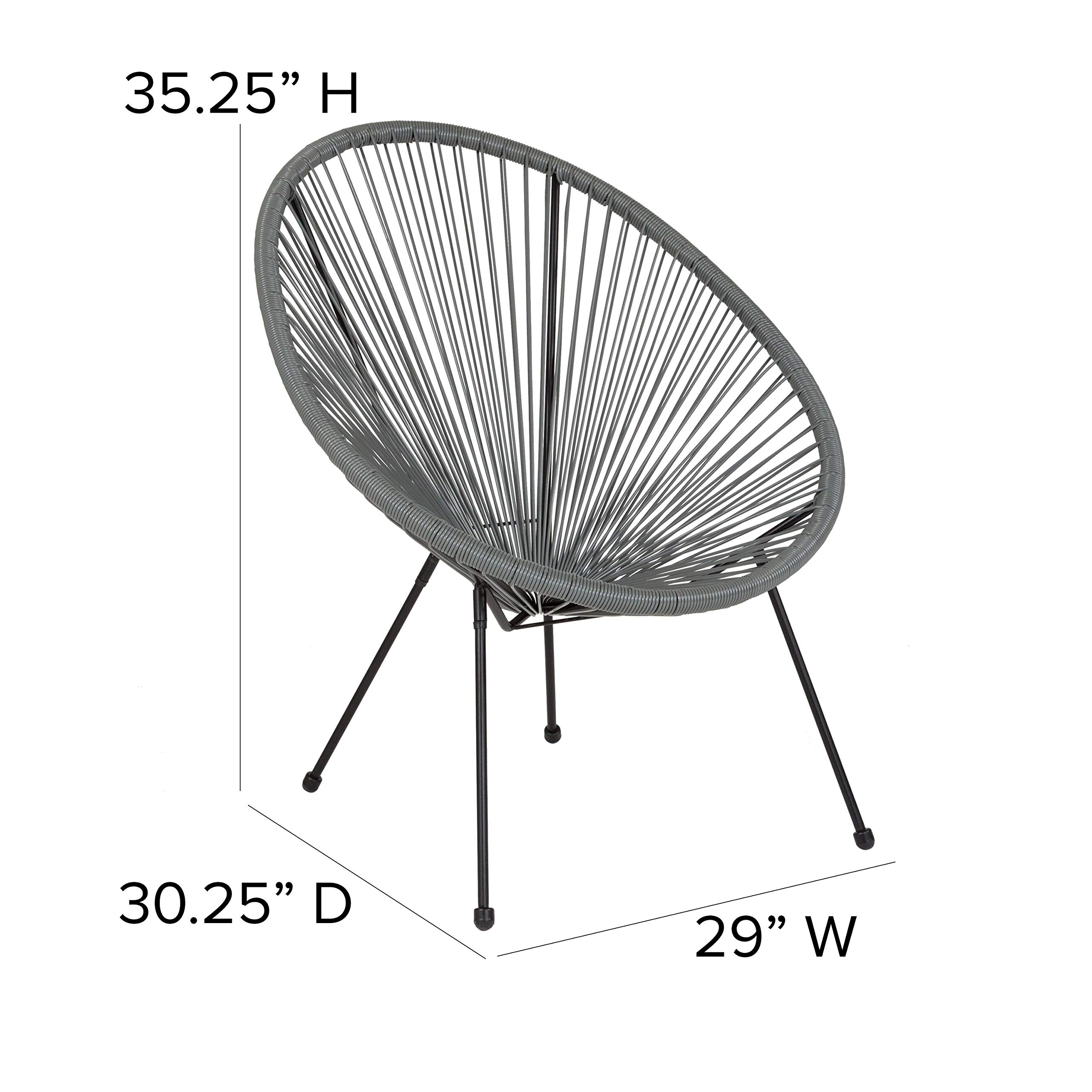 Comfortable Grey Papasan Bungee Lounge Chair - Indoor/Outdoor Relaxation for Patio, Garden, or Living Room