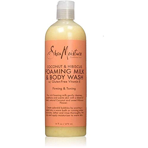 Shea Moisture Coconut & Hibiscus Hydrating Body Wash & Foaming Milk - 16 oz (3 Pack) - Moisturizing Shower Gel for Dry Skin, Sensitive Skin Care - Perfect for Daily Bath, Spa & Relaxation