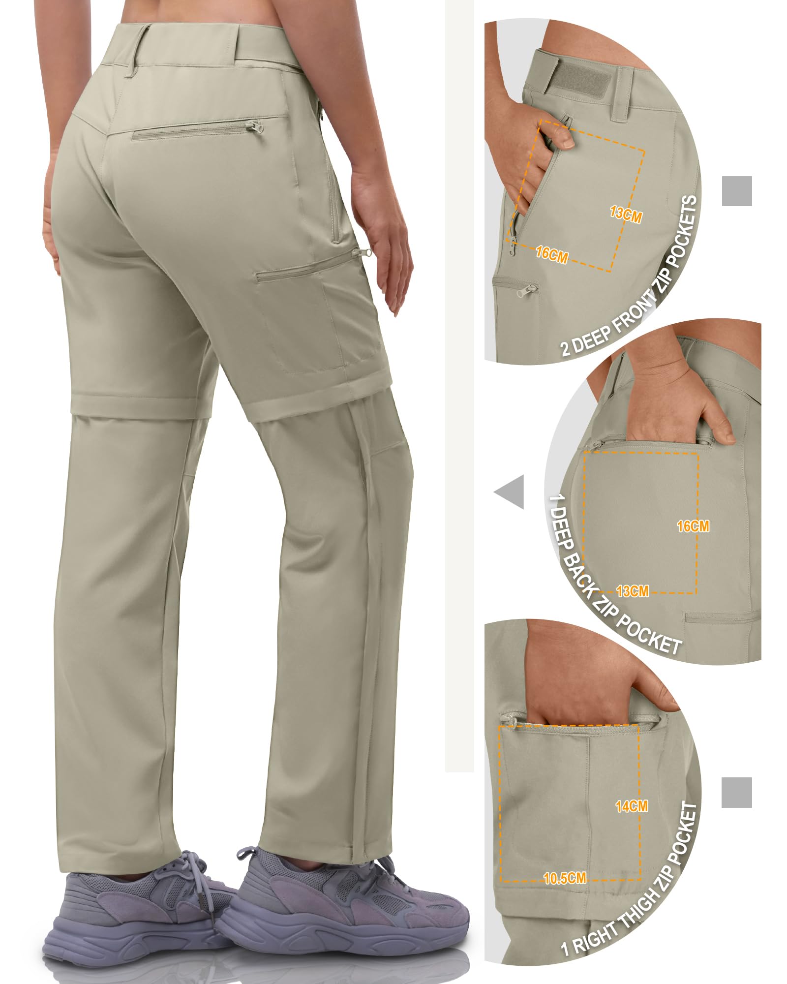 Outdoor Ventures Women's Convertible Hiking Pants - Quick Dry, Lightweight, Stretch Cargo Pants with Zip-Off Legs for Hiking, Camping & Travel | Perfect for Outdoor Adventures