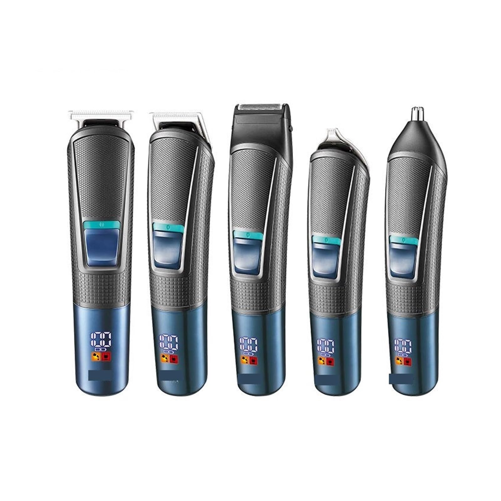 VGR V-108 Professional 5-in-1 Men's Grooming Kit - Electric Shaver, Beard Trimmer, Nose Hair Trimmer, Hair Clipper Set (Blue) - Perfect for Home Barbering, Travel & Personal Grooming