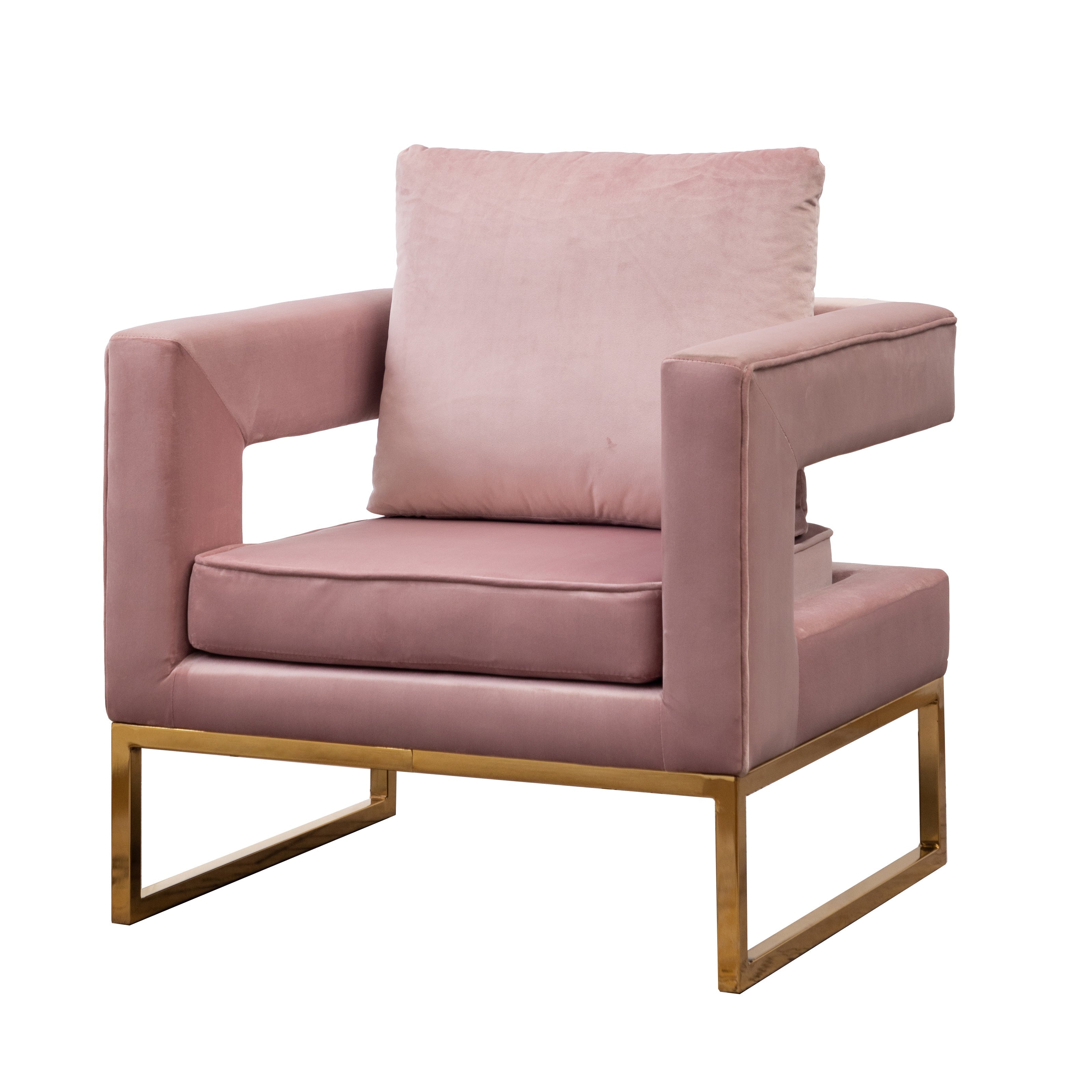 Roundhill Furniture Lenola Contemporary Upholstered Accent Arm Chair - Modern Living Room Chair for Home Office, Lounge & Reading Nook - Comfortable Fabric Armchair with Wooden Legs