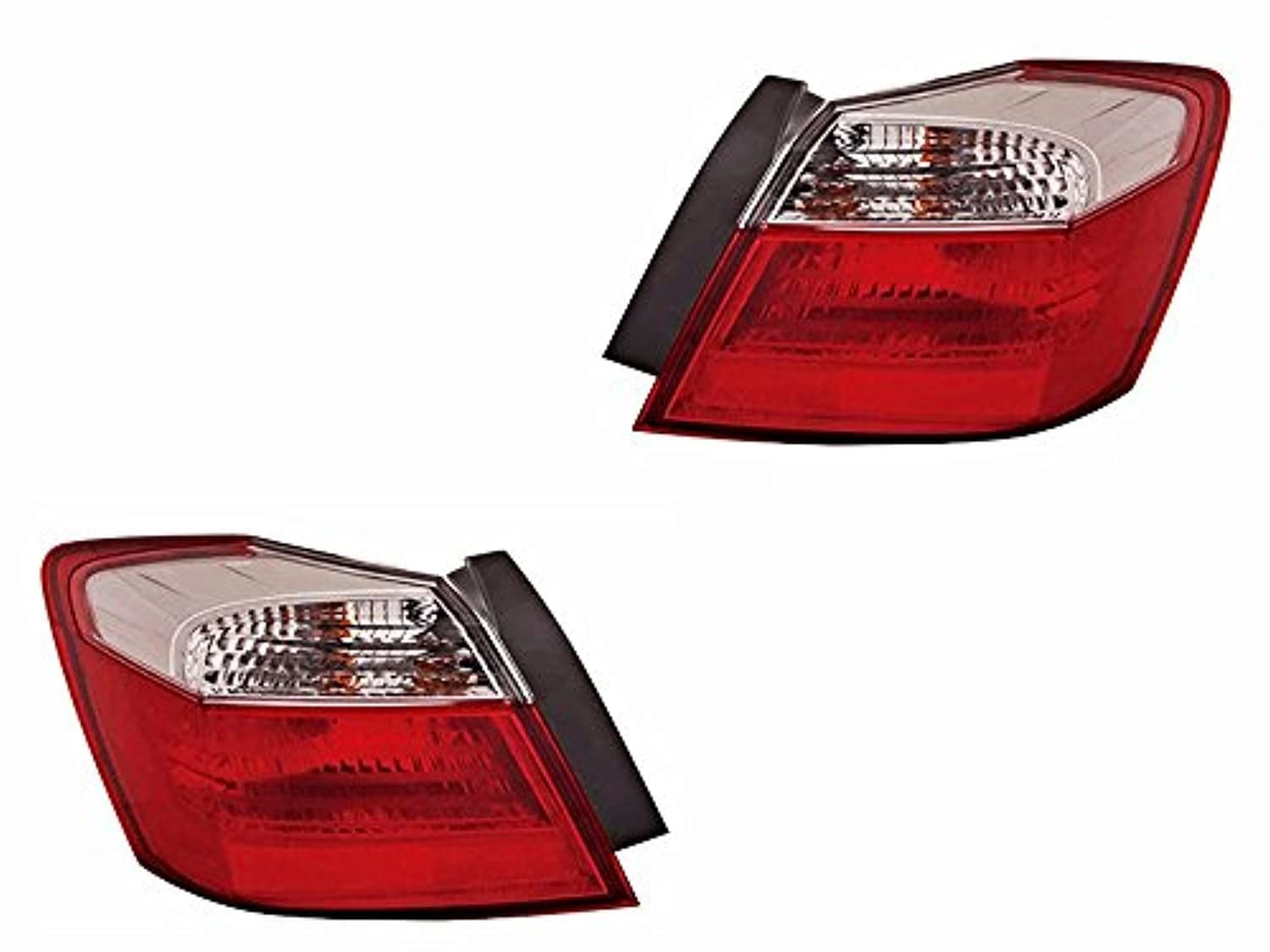 Honda Accord Sedan Tail Light Assembly Set for 2013-2015 Models - Left & Right Side Quarter Panel Mounted Non-LED Replacement Lamps | Perfect for Car Restoration, Accident Repair & Nighttime Safety Enhancement