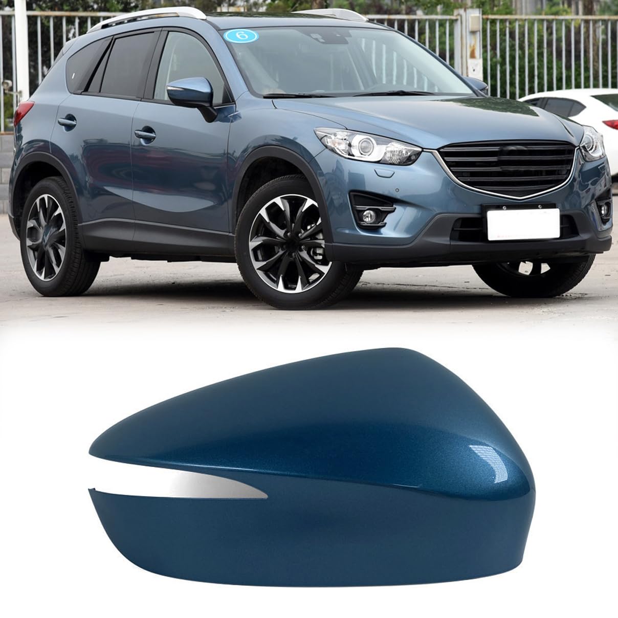 Mazda CX-5 CX5 2015-2016 Car Rearview Mirror Cap Cover - Right Side Blue Mirror Covers | Perfect Fit Replacement for Enhanced Style & Protection During Driving