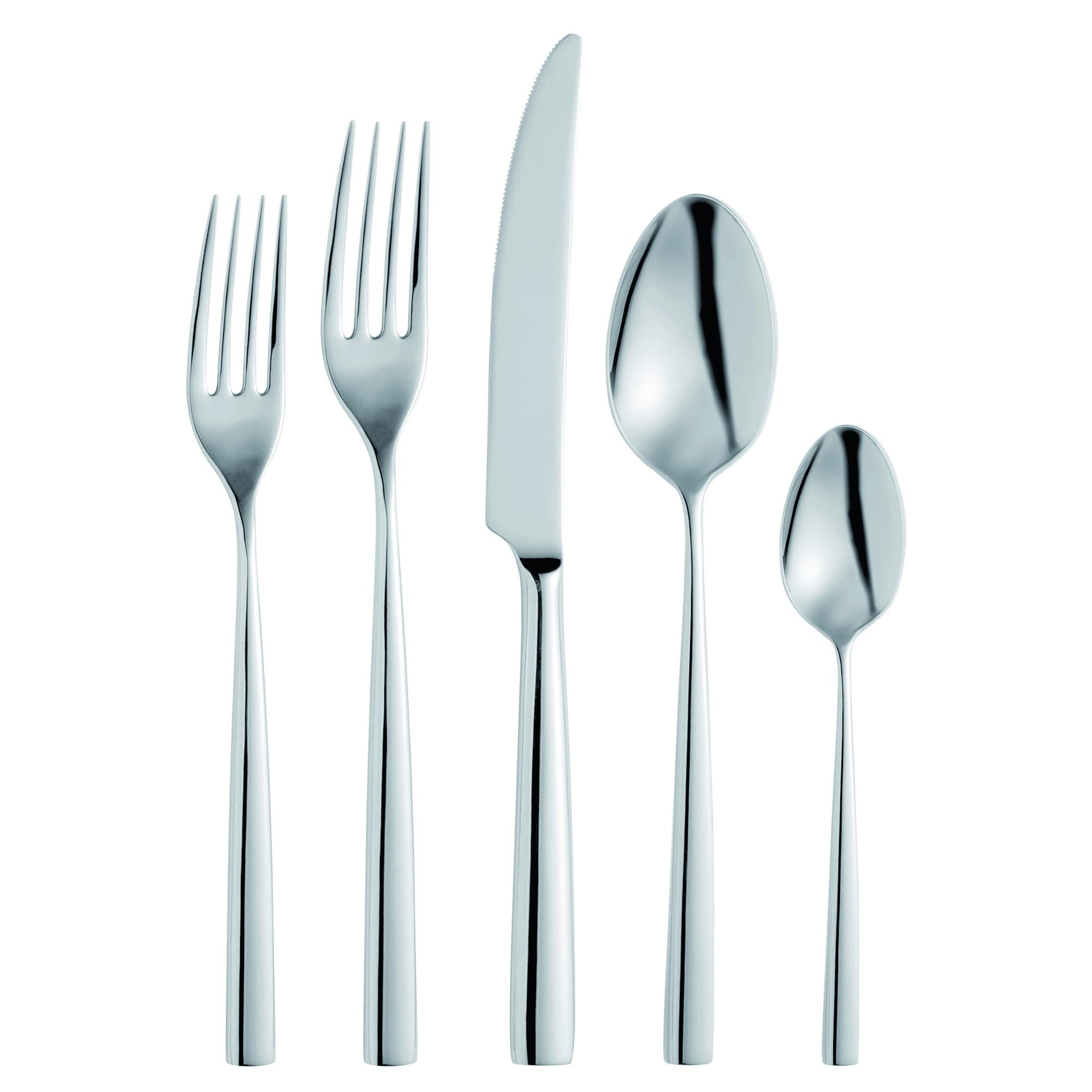 Broggi Luce 20-Piece Stainless Steel Flatware Set - Service for 4 with Storage Gift Box - Elegant Cutlery for Dining, Wedding & Housewarming Gifts