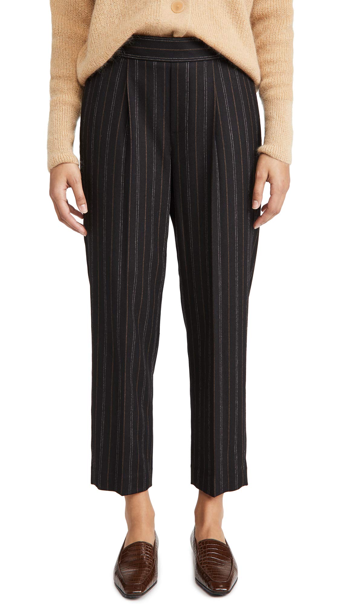 Vince Women's Flannel Stripe Pull-On Pants - Soft & Comfortable Casual Lounge Pants for Home, Work & Travel