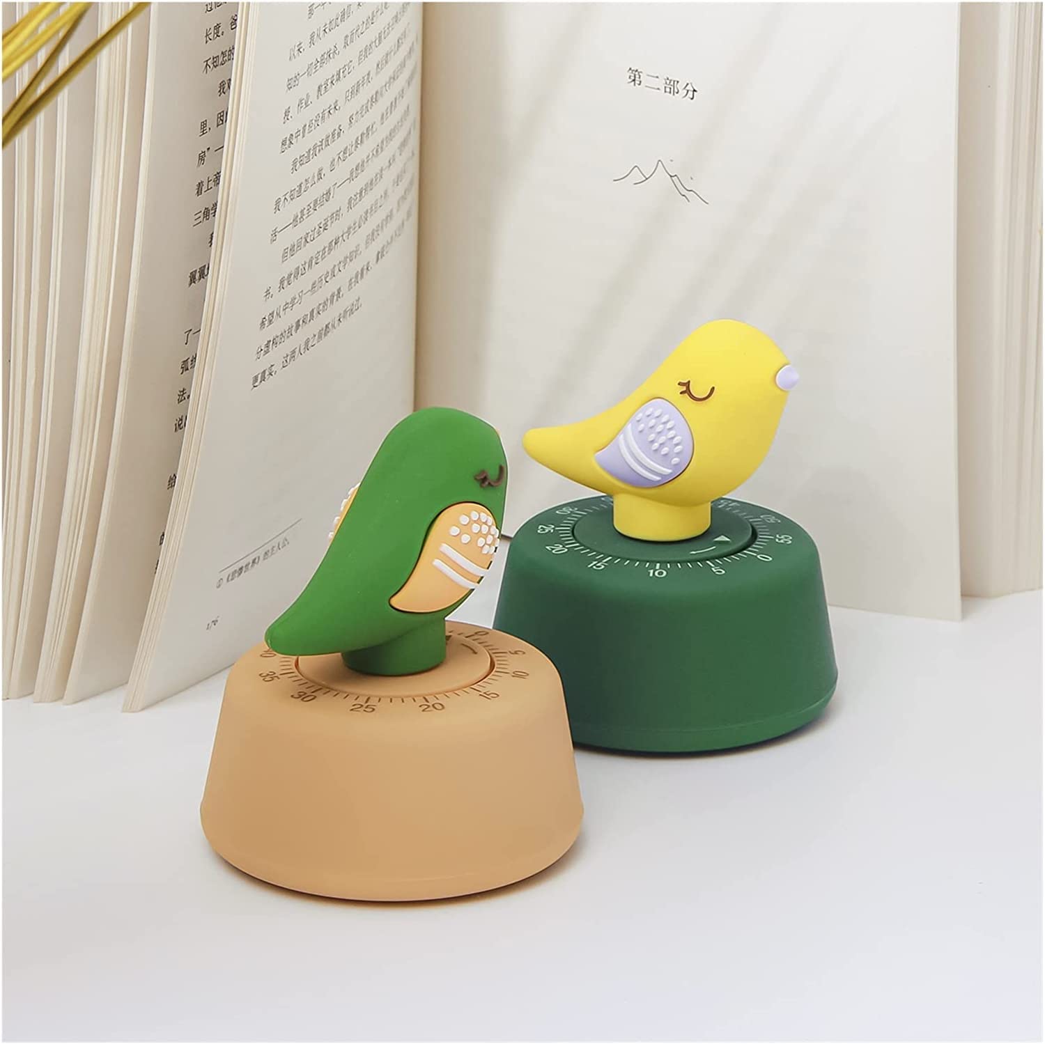 Creative Mechanical Kitchen Timer - 60-Minute Wind Up Dial, 360° Rotating Countdown, Cute Chirp Bird Design for Cooking, Baking & Time Management | Perfect for Home Kitchen, Office & Classroom (Color Options: B & C)